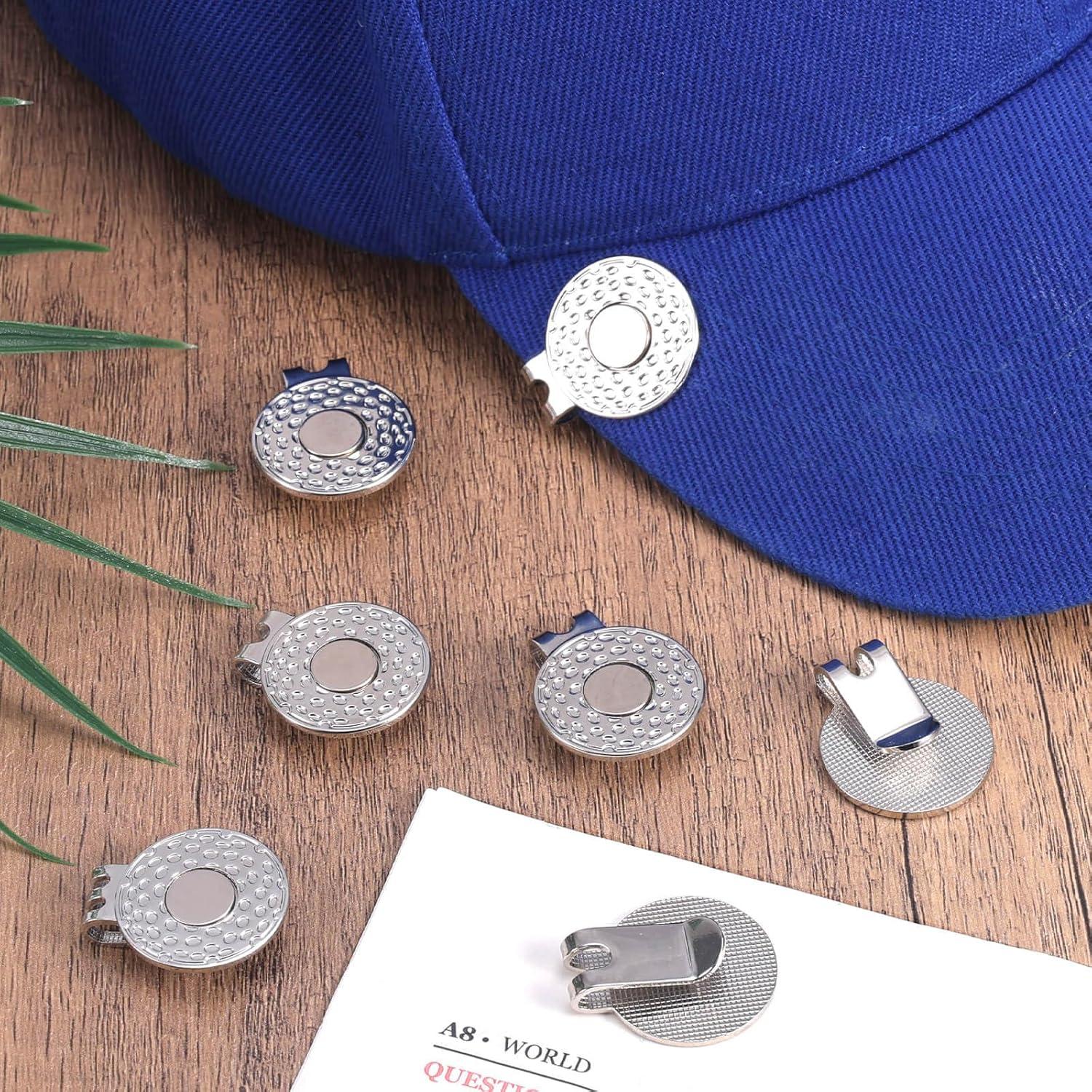 6 Clips de Sombrero con Marcador de Golf Gosknor Plata