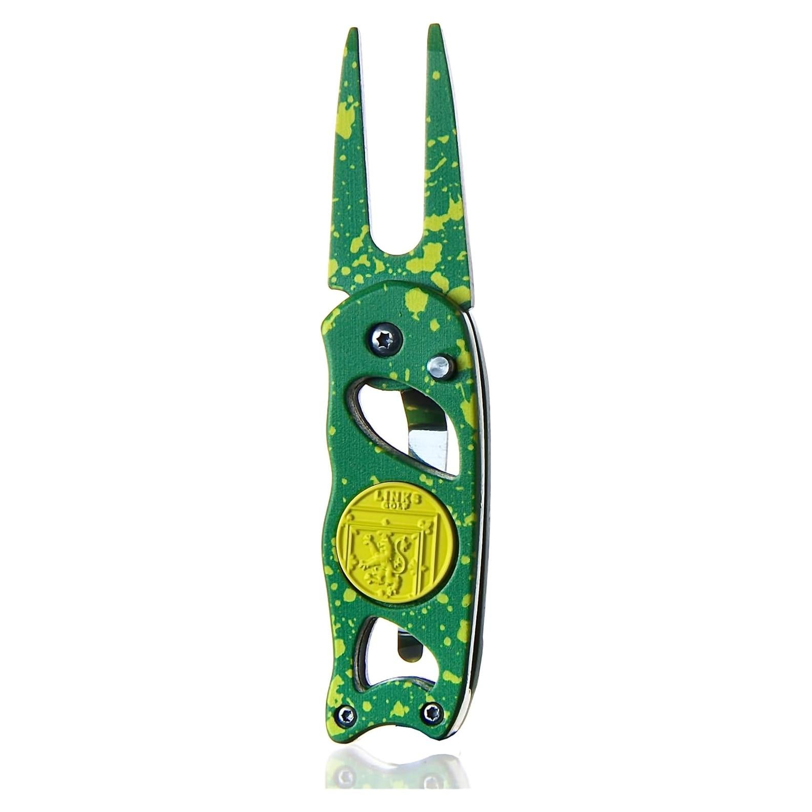 Herramienta de Divot Plegable Links Golf con Marcador Magnético