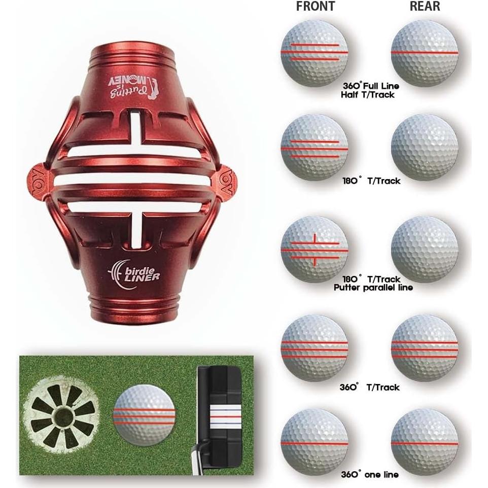 Kit de Alineación de Pelotas de Golf BIRDIE79 Burdeos 360°