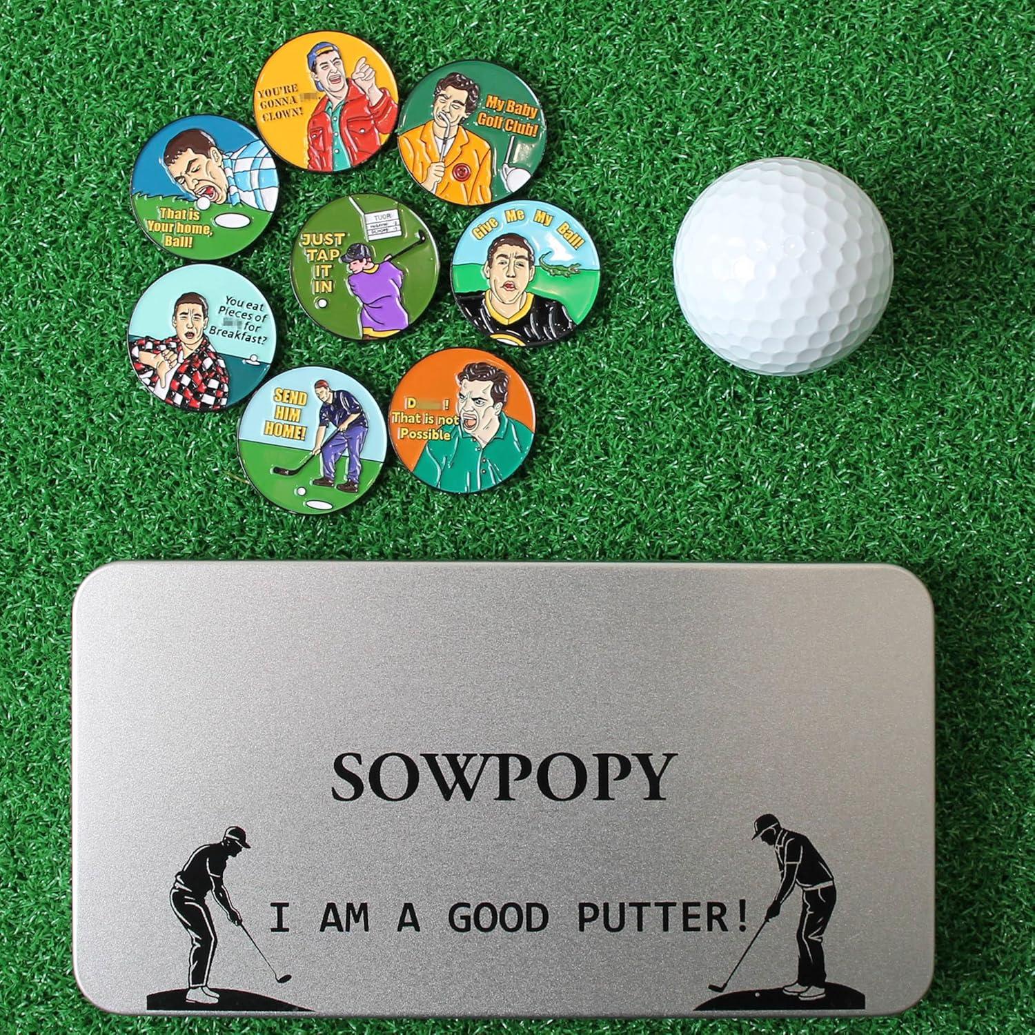 Marcador de Pelota de Golf SOWPOPY - 8 Piezas con Clips