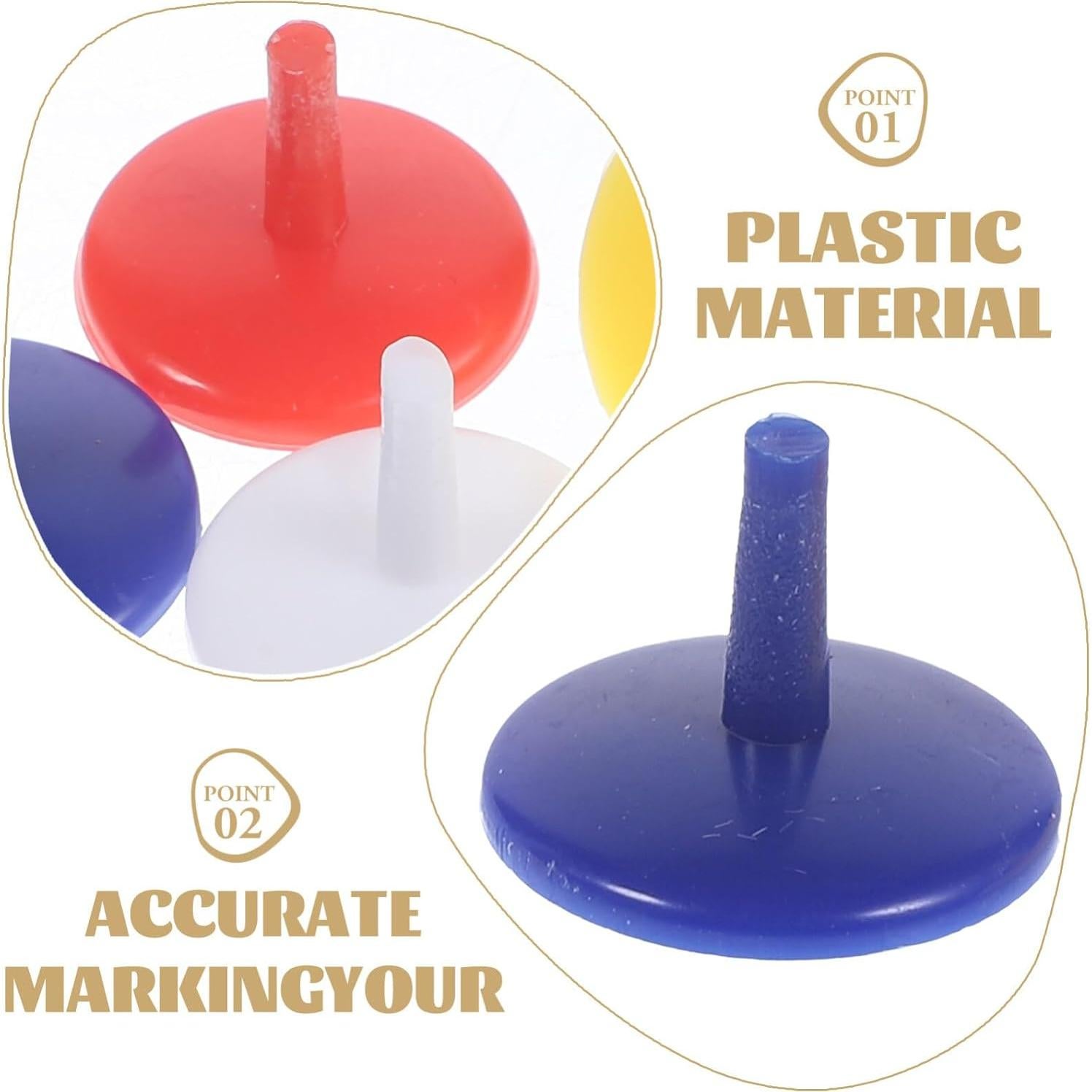 Marcadores de Pelota de Golf BESPORTBLE 50 Pcs 1.8 cm Colores Variados