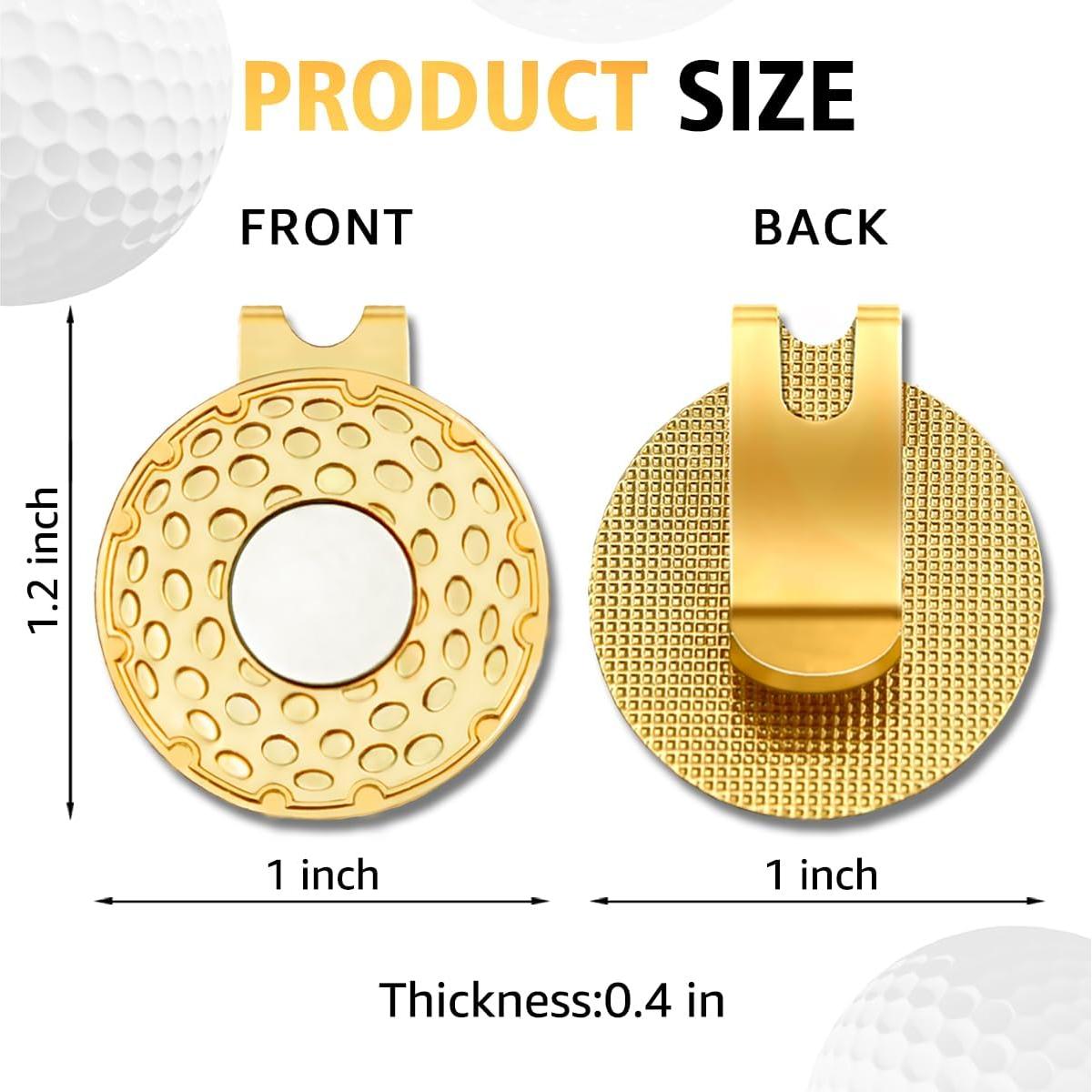 Clip para Sombrero de Golf Rofiowa Rosa Dorado con Marcador