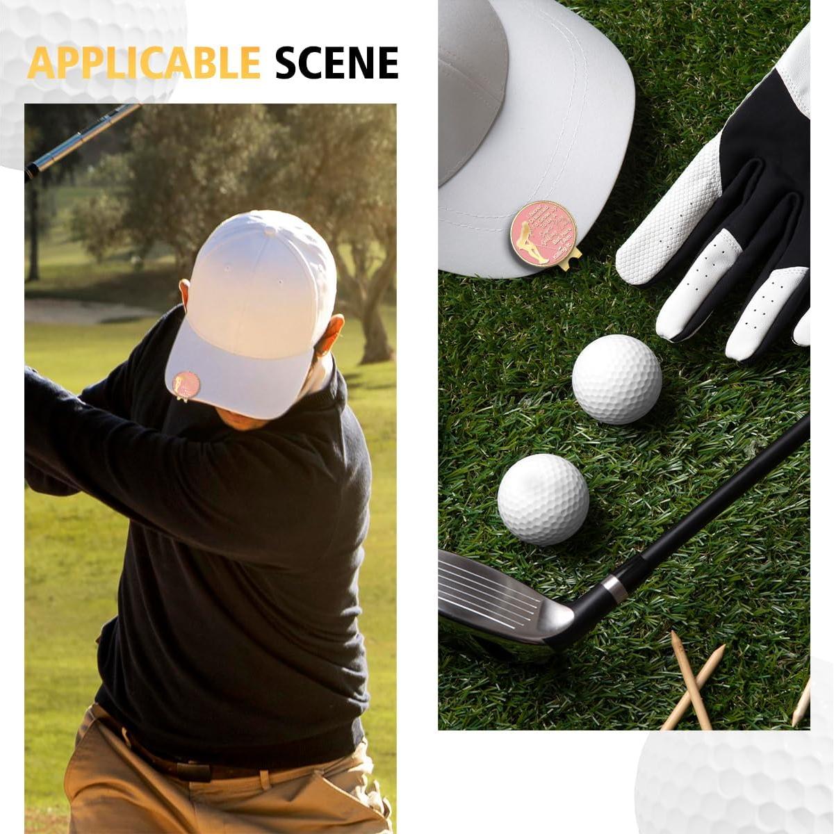 Clip para Sombrero de Golf Rofiowa Rosa Dorado con Marcador