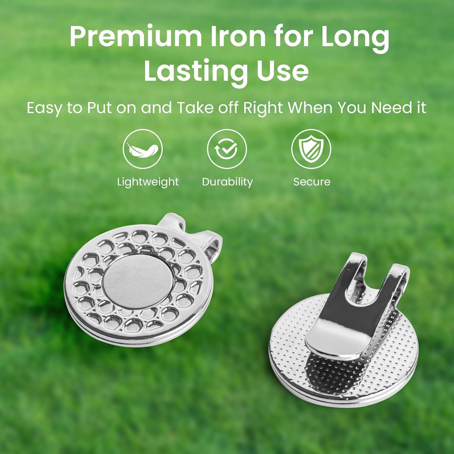 Clip Magnético para Marcador de Pelotas de Golf FINGER TEN - 9 Pcs Plata