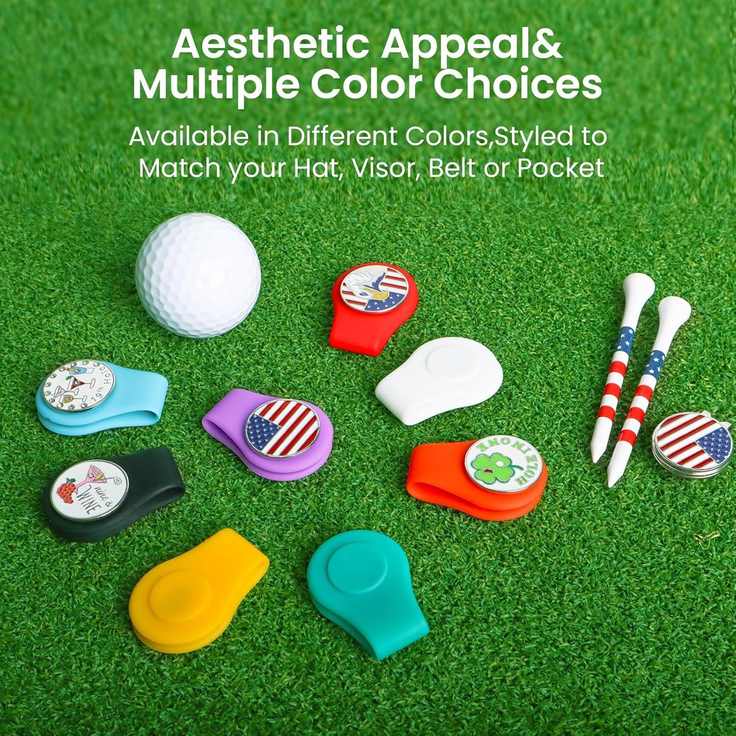 Clip Magnético para Marcador de Pelotas de Golf FINGER TEN - 9 Pcs Plata