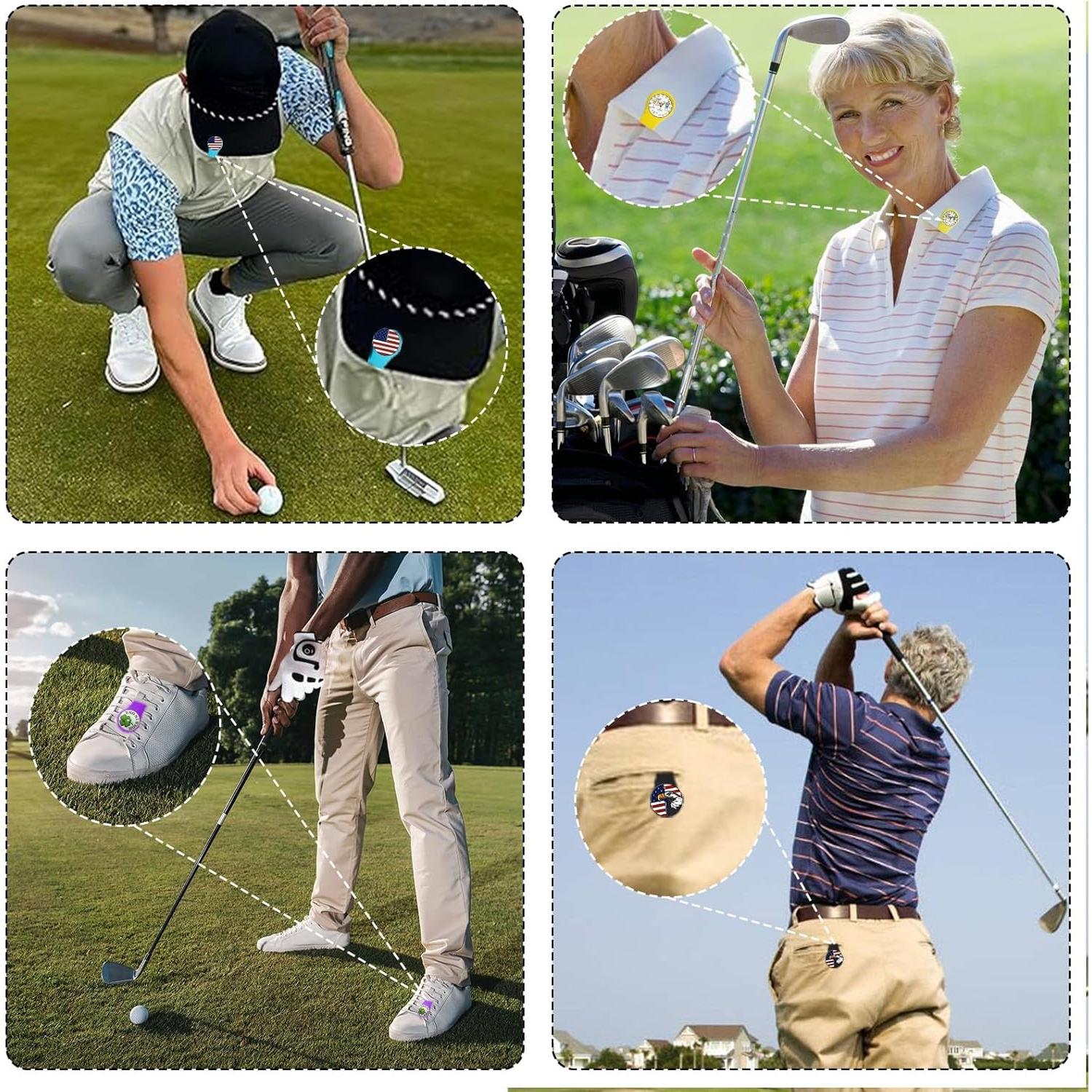 Clip Magnético para Marcador de Pelotas de Golf FINGER TEN - 9 Pcs Plata