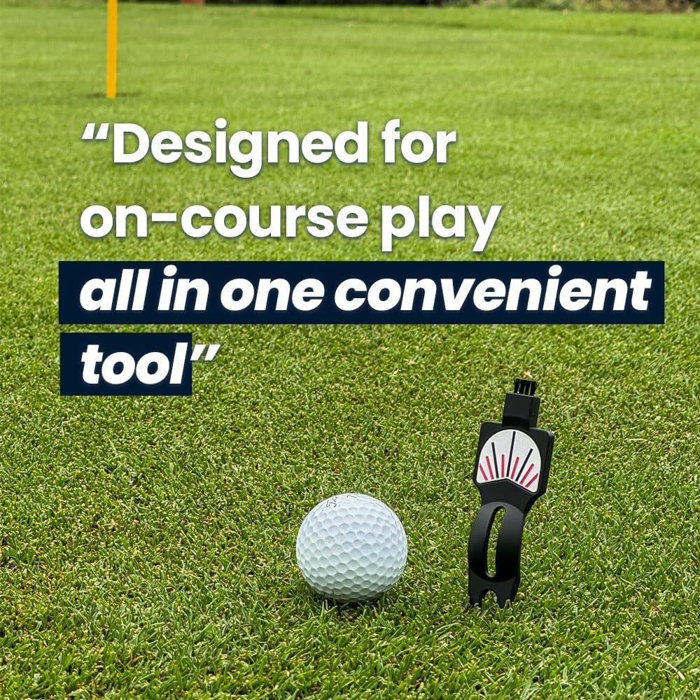 Herramienta de Reparación de Divot PUR3 Golf 4 en 1 con Cepillo