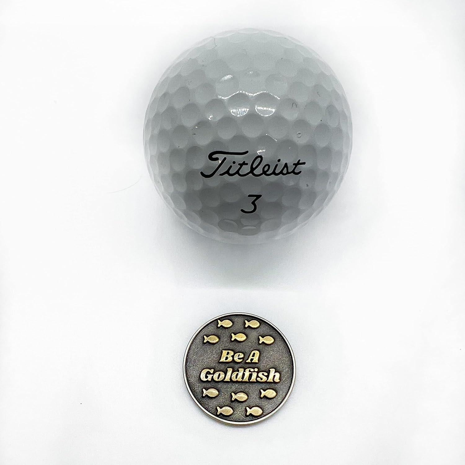 Marcador de Pelota de Golf Magnético Pez Dorado Metal Completo