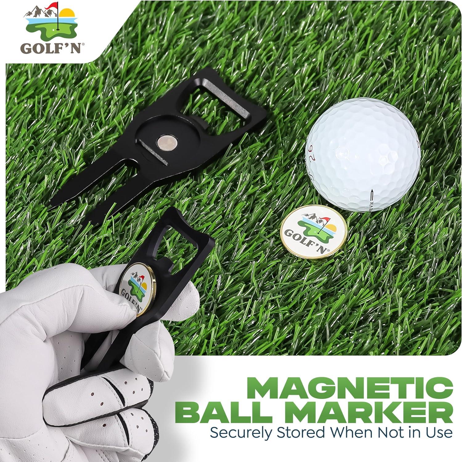 Herramienta de Divot Golf'N de Aluminio con Marcador Magnético