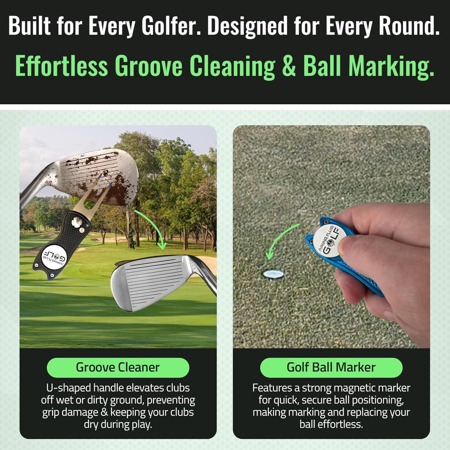 Herramienta de Divot de Golf 5 en 1 Aiming Fluid Golf