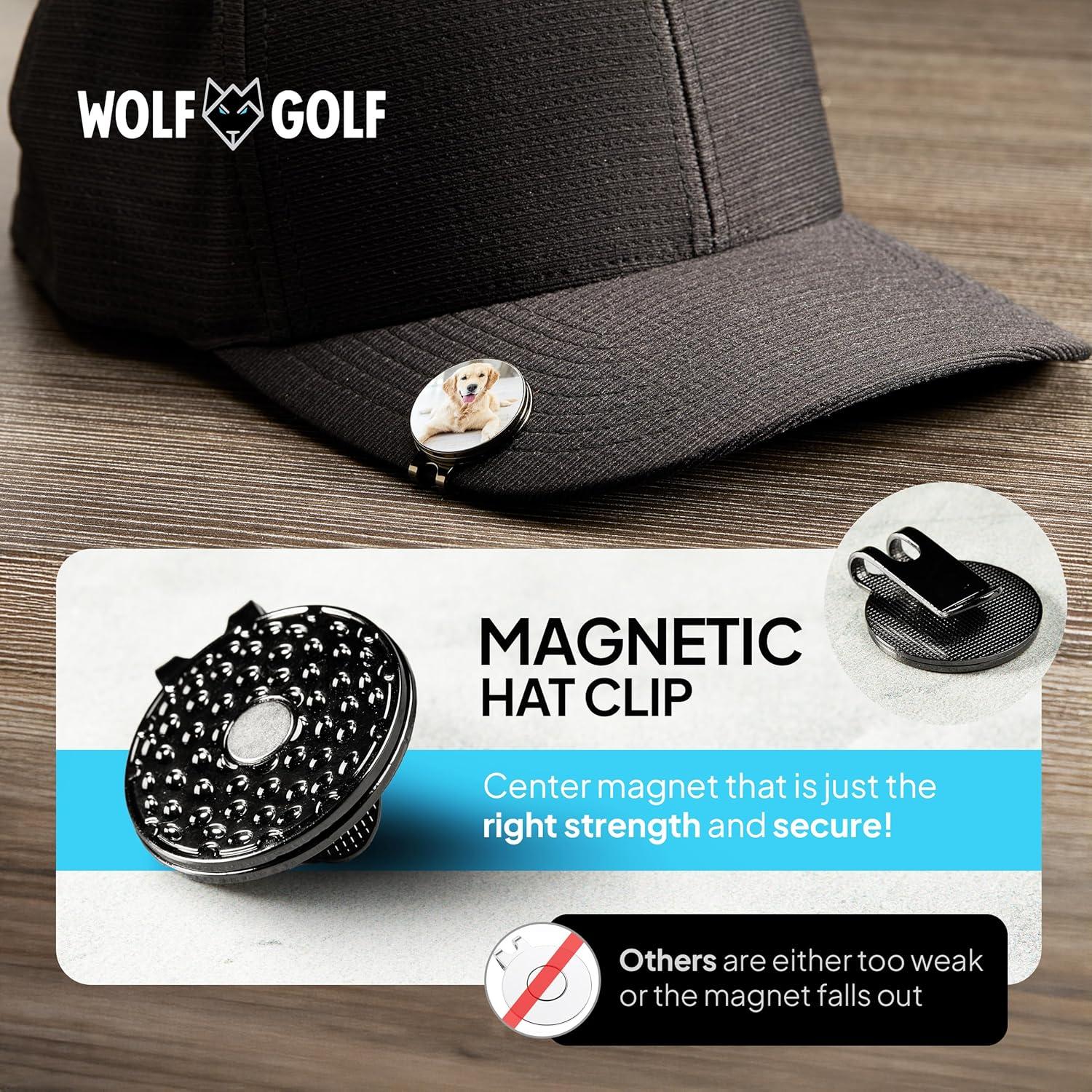 Clip Magnético para Sombrero con Marcador de Golf Personalizado - Wolf Golf