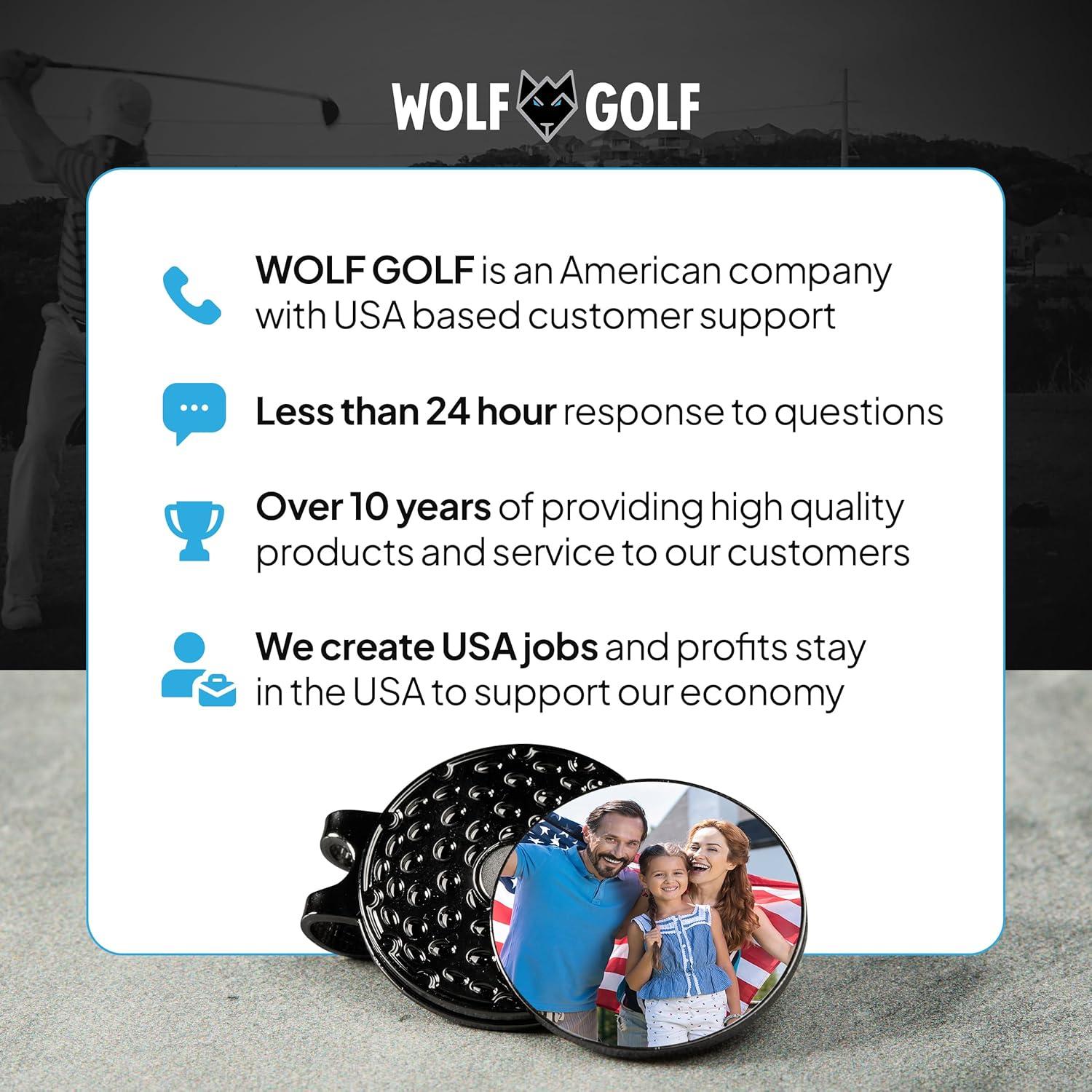 Clip Magnético para Sombrero con Marcador de Golf Personalizado - Wolf Golf