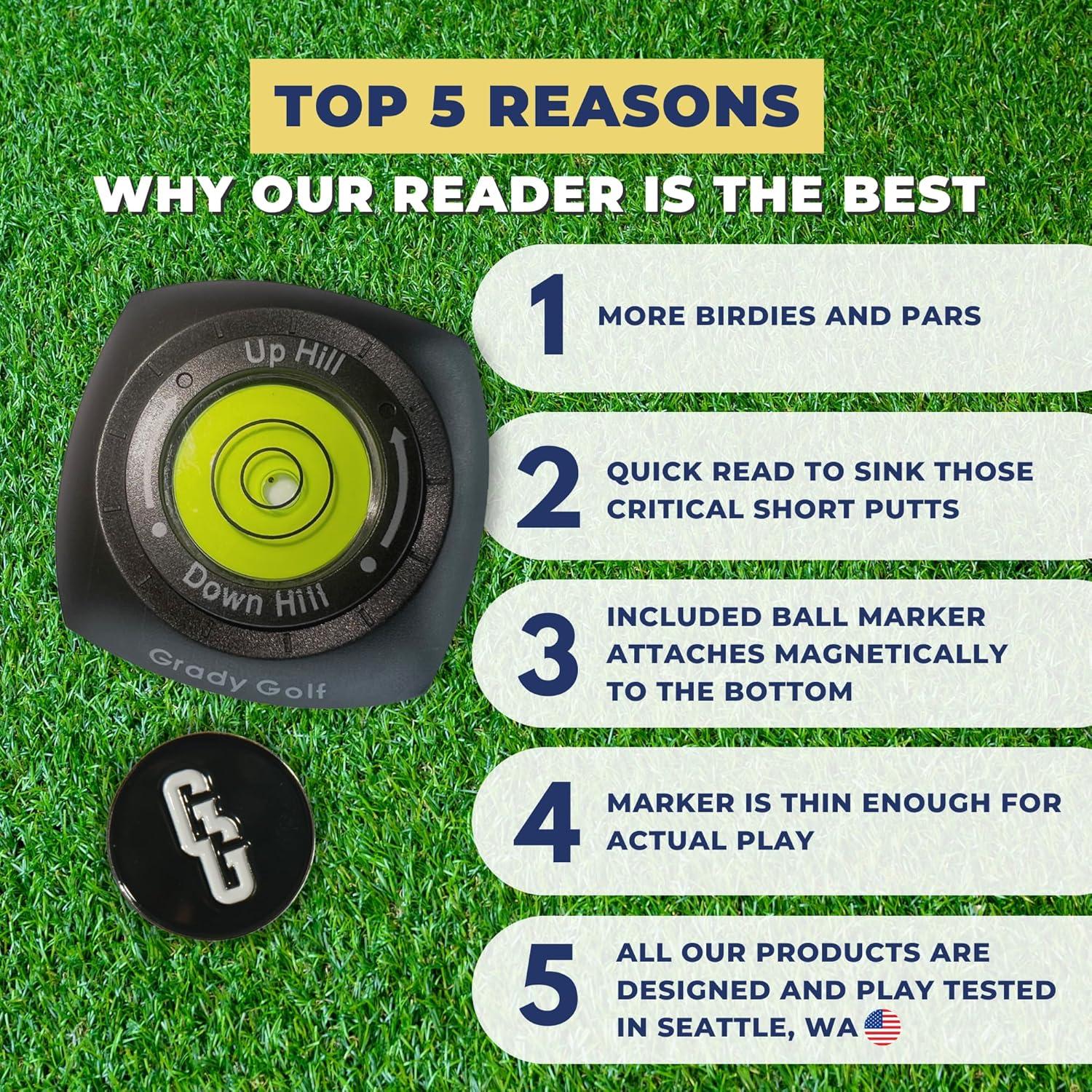 Lector de Green Grady Golf con Marcador de Pelota Magnético