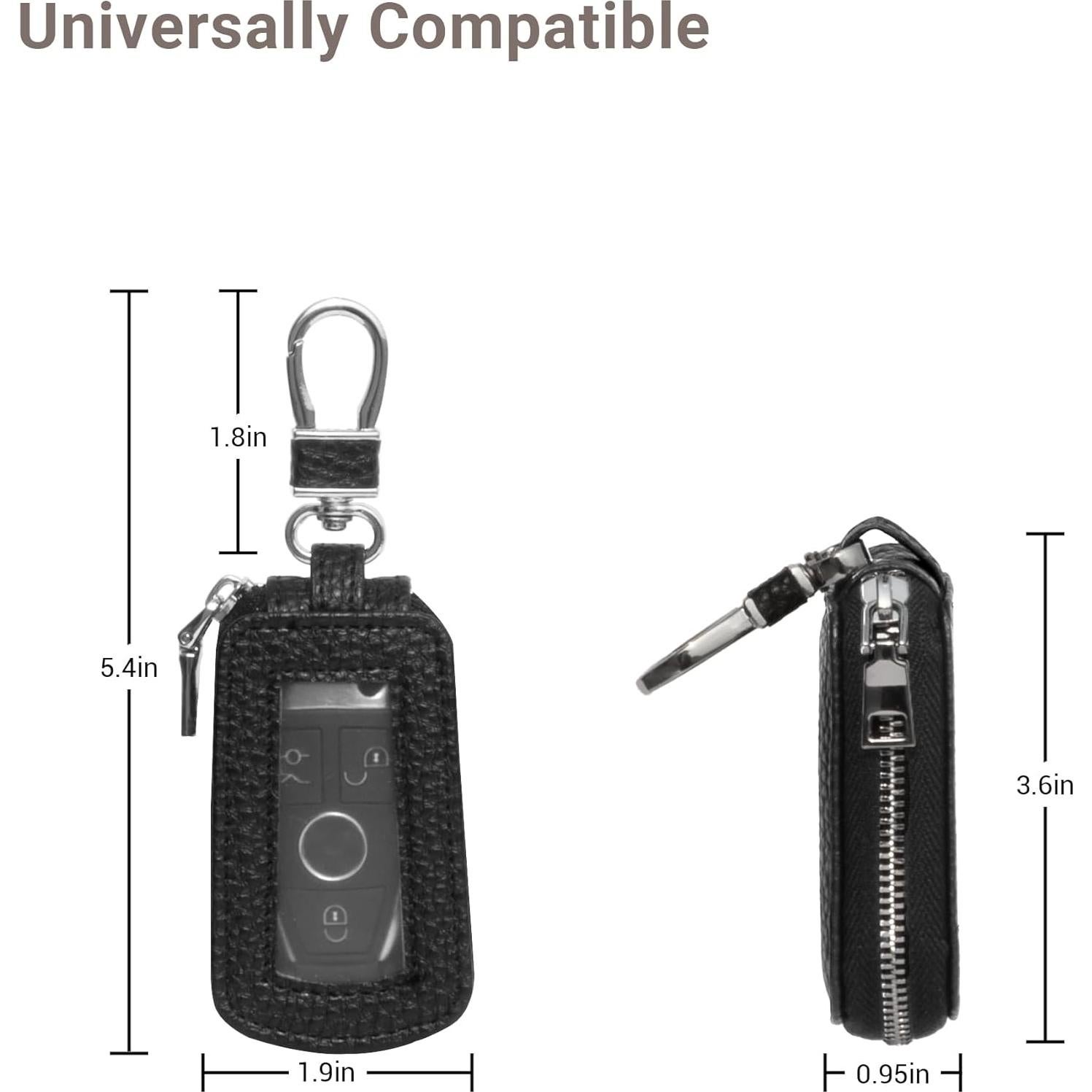 Funda de Llave de Cuero Yuoyar - Soporte Universal Negro