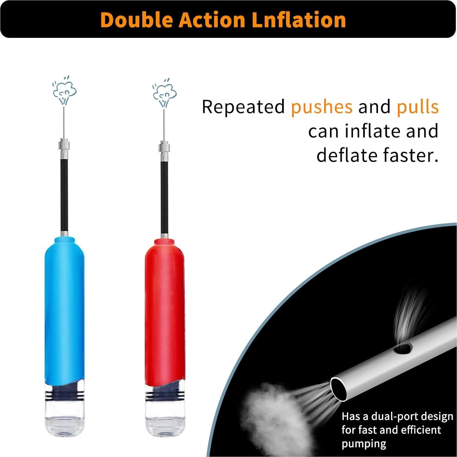 Bomba de Ejercicio de Mano IUDLHKK Doble Acción para Balones