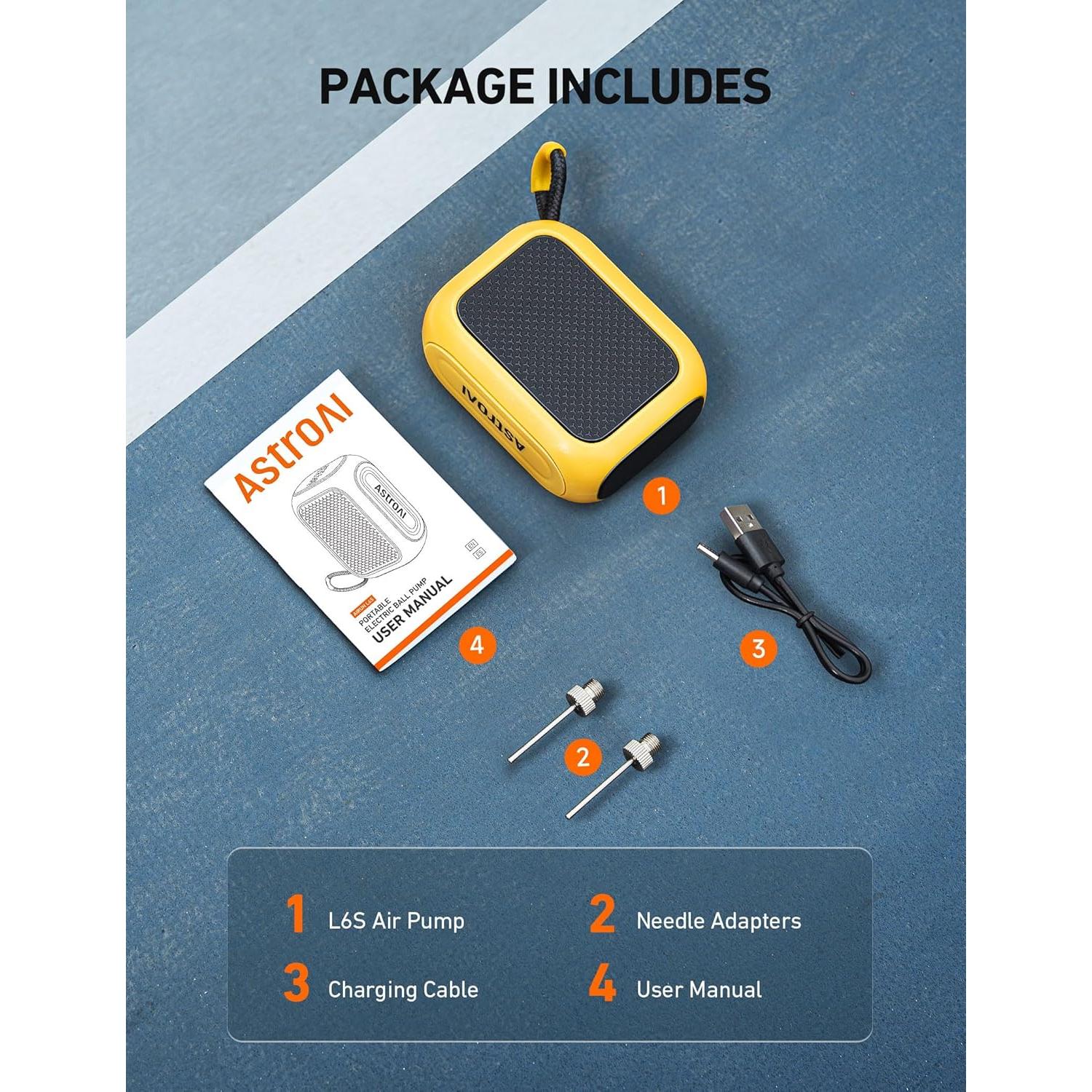 Bomba de Pelotas Eléctrica AstroAI - Inflación Rápida 6L/min