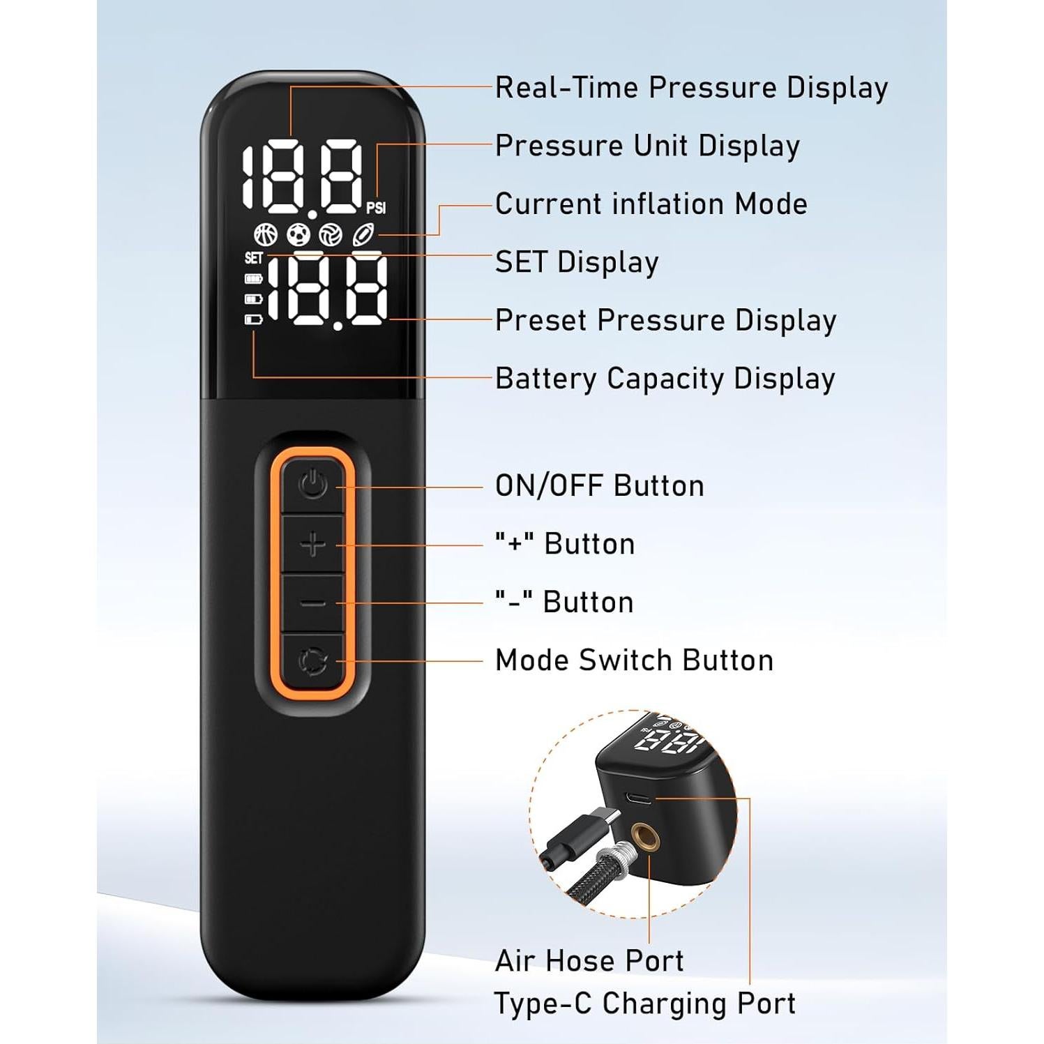 Bomba de Pelotas Eléctrica Pumptiva CZK-5692 con Pantalla LCD