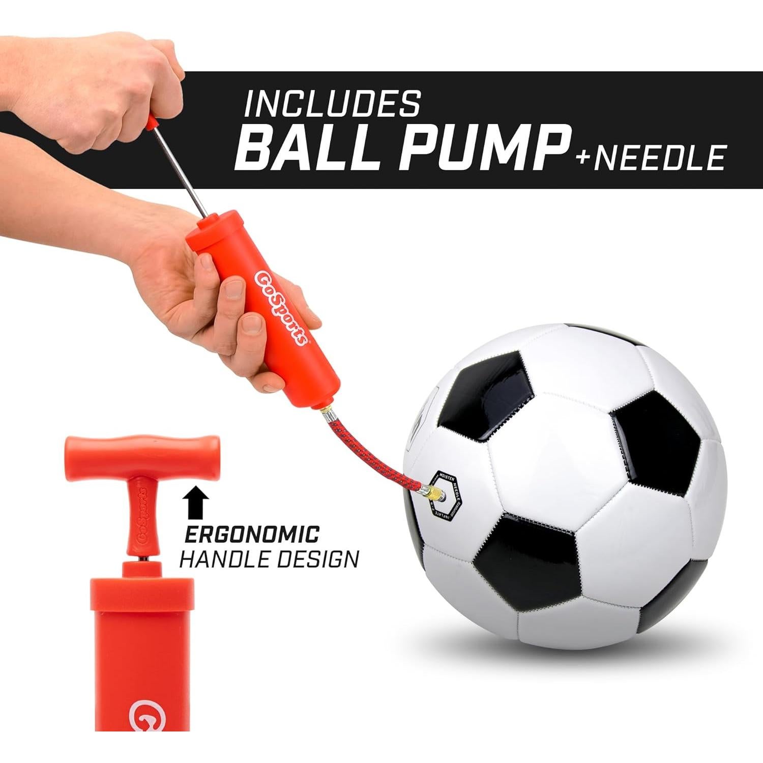 Bomba de Inflación GoSports 3 Pack con Agujas y Bolsa Roja