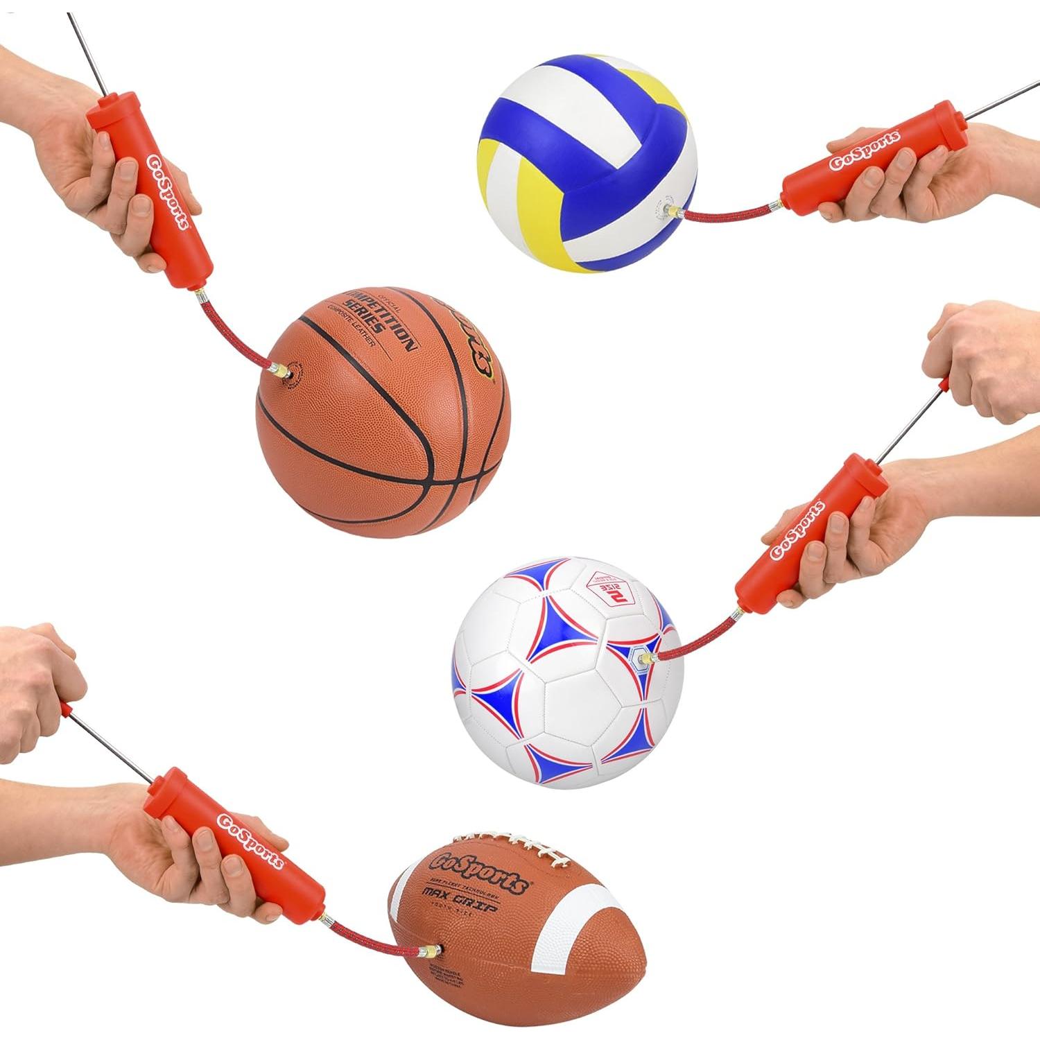 Bomba de Inflación GoSports 3 Pack con Agujas y Bolsa Roja