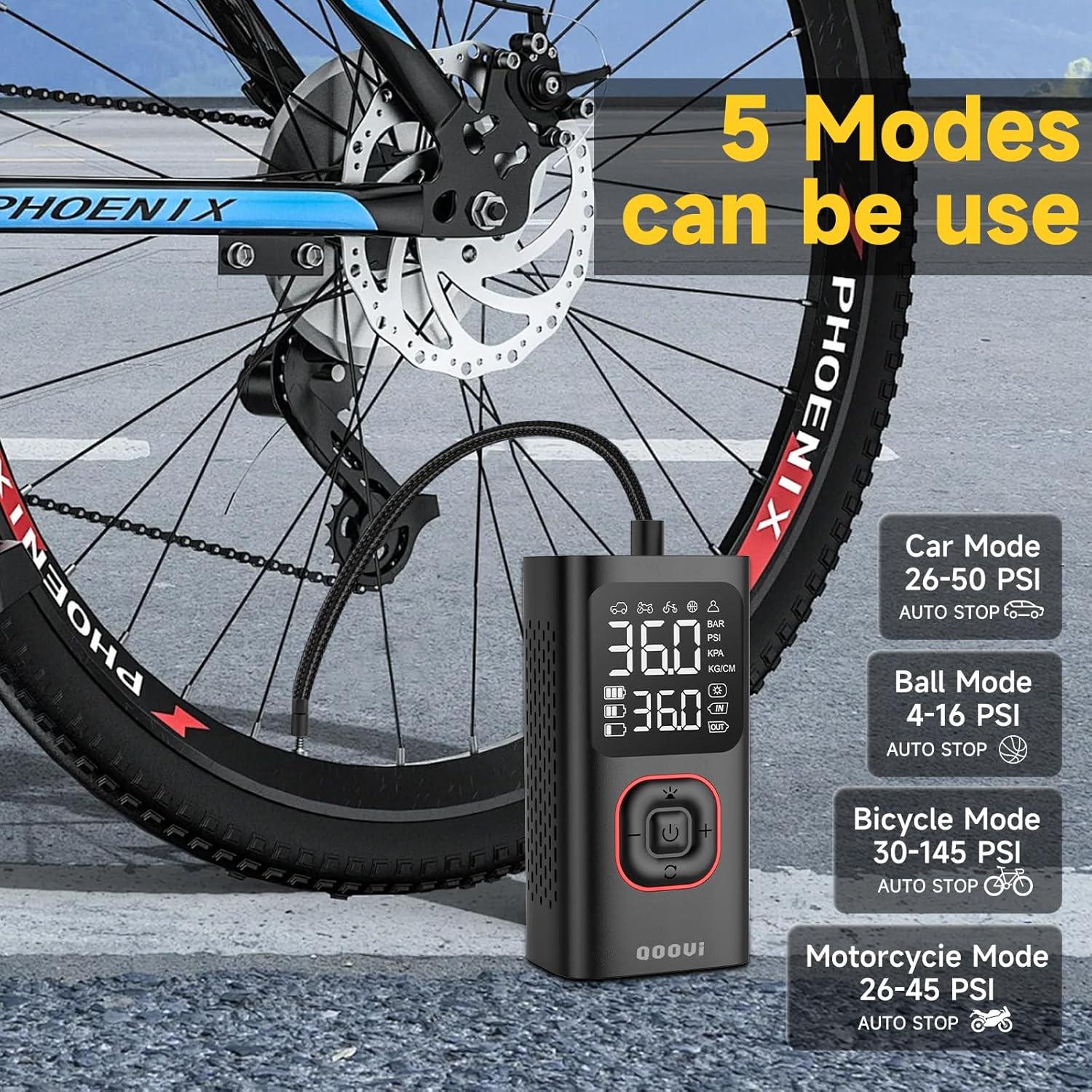 Compresor de Aire Portátil Qoovi ATJ-001 150 PSI con Luz LED