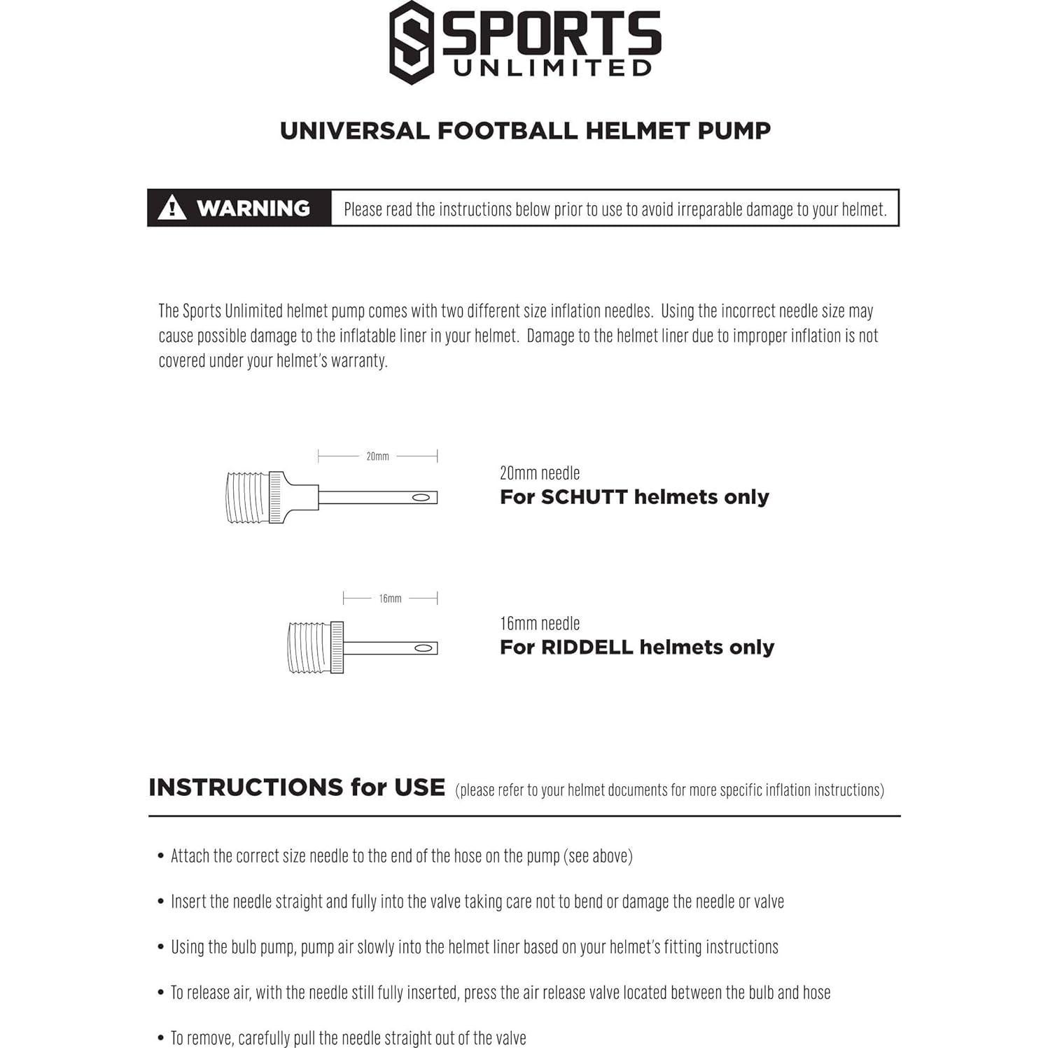 Kit de Inflado para Casco de Fútbol Sports Unlimited