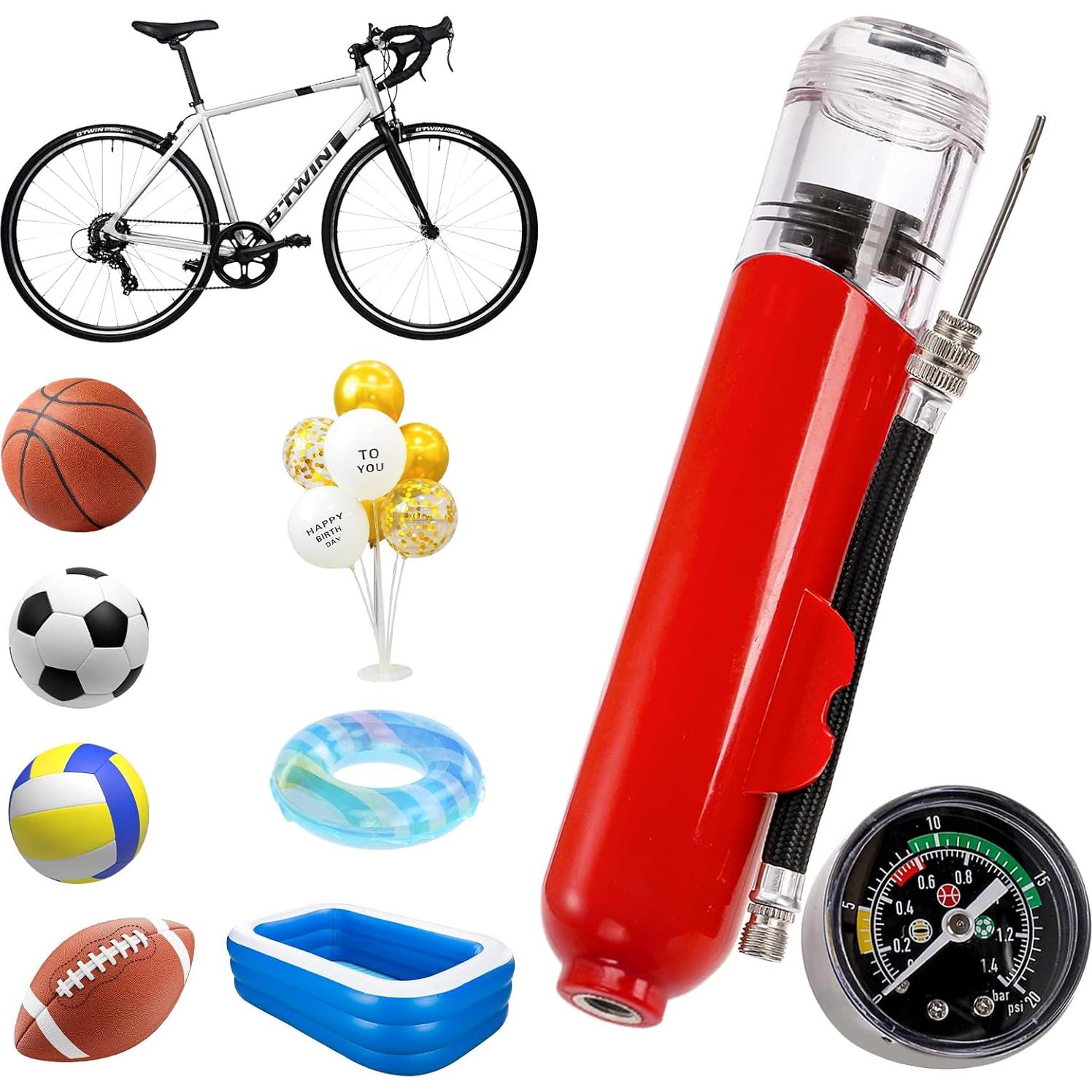 Bomba de Pelotas Lawei con Manómetro Doble Acción Roja