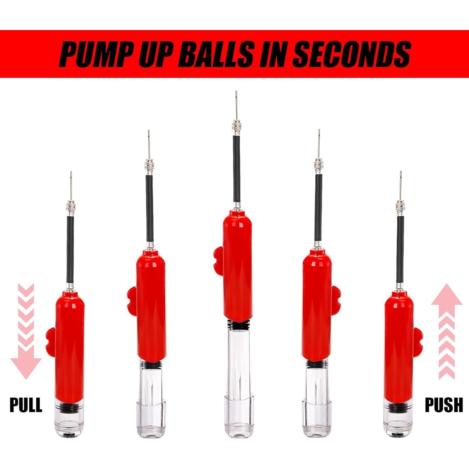 Bomba de Pelotas Lawei con Manómetro Doble Acción Roja