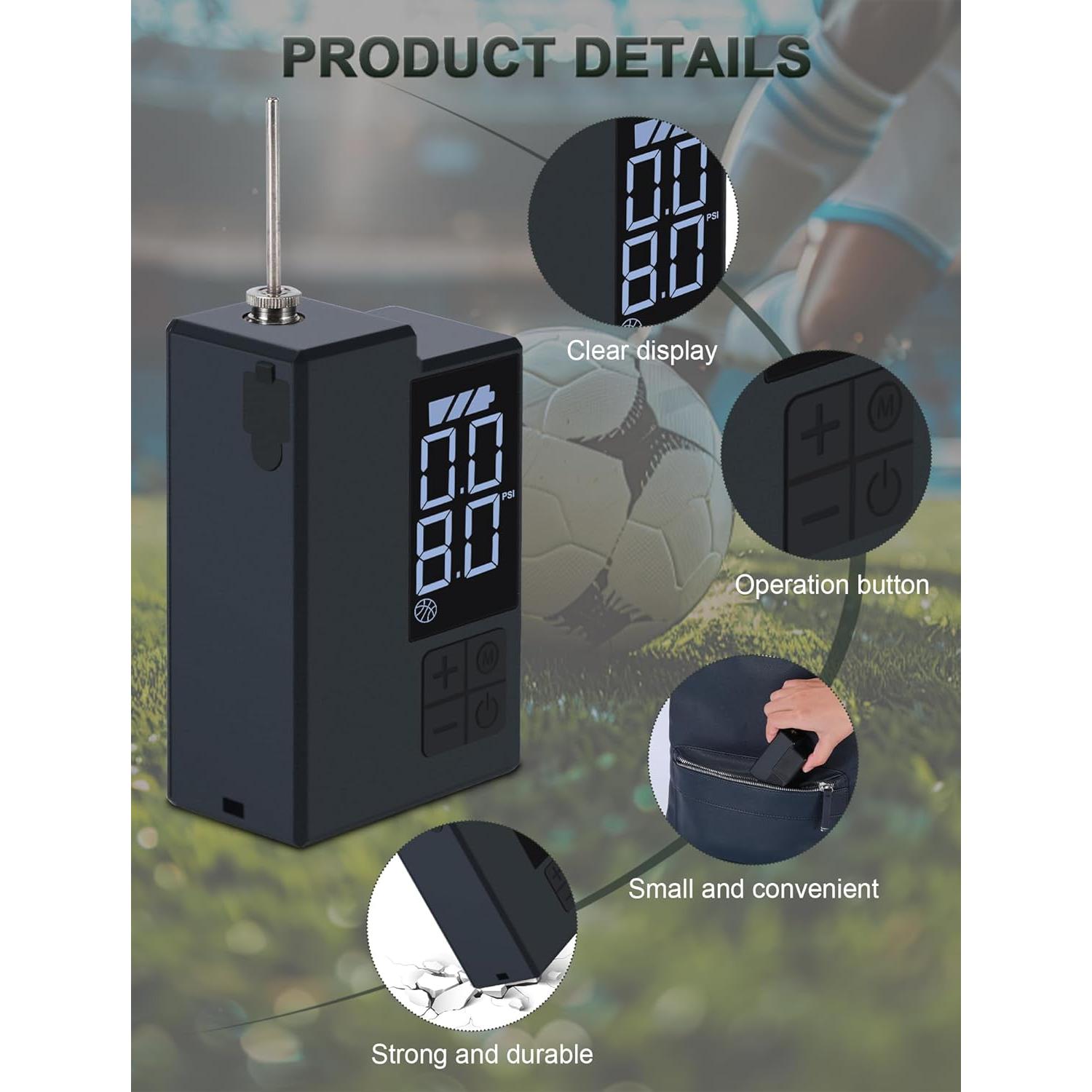 Bomba de aire eléctrica portátil Keebly para balones - 4 modos