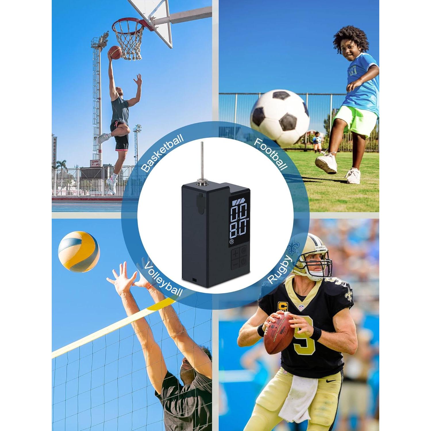 Bomba de aire eléctrica portátil Keebly para balones - 4 modos