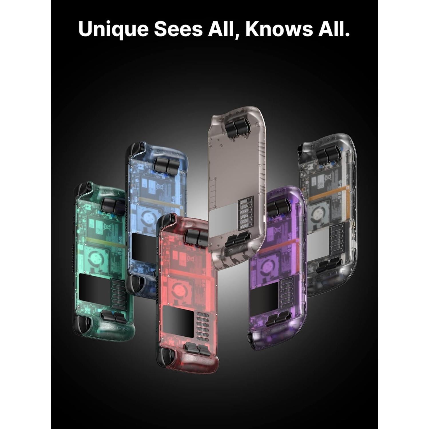 JSAUX Carcasa Trasera Transparente para Steam Deck - Rojo