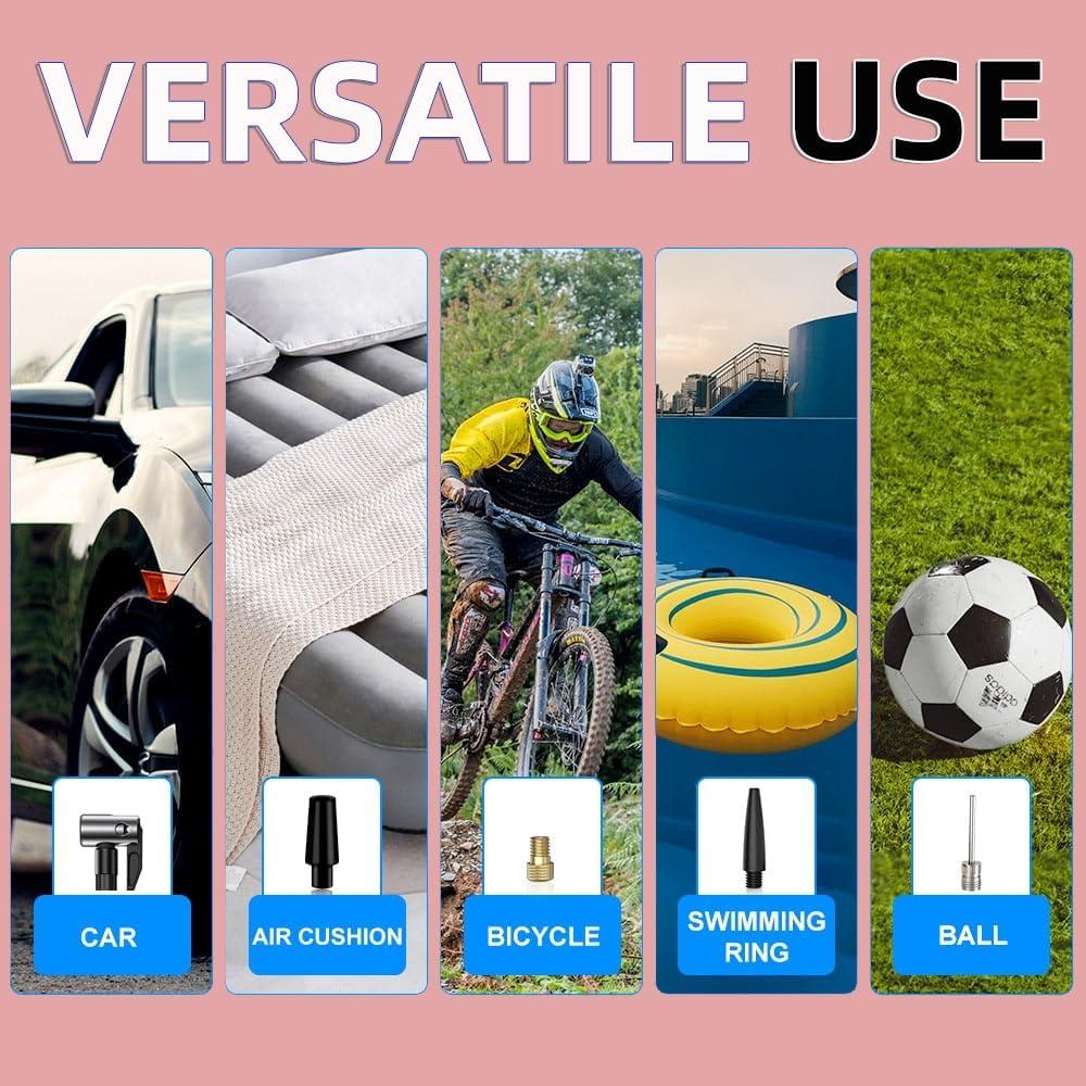 Tire Inflator Portable Air Compressor for Car Ball and Basketball for Sports Balls, Auto Air Pump for Car Tires Bicycle w Gauge Values Display, 150PSI Power Battery Bike Pump Cordless