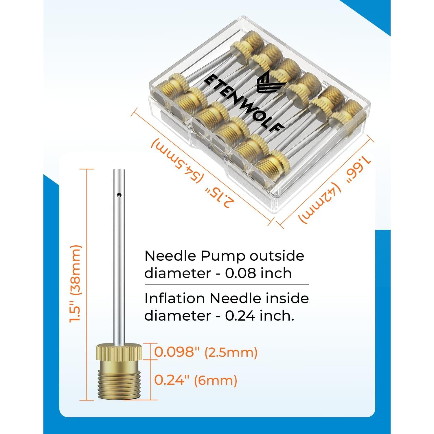 Agujas de Bomba de Aire ETENWOLF A102 - Paquete de 12 Piezas