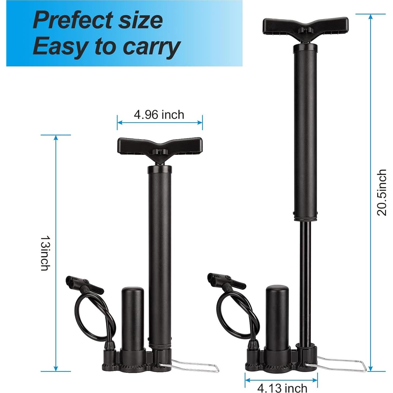 Bomba de Bicicleta HOMEE Portátil 130Psi Doble Válvula