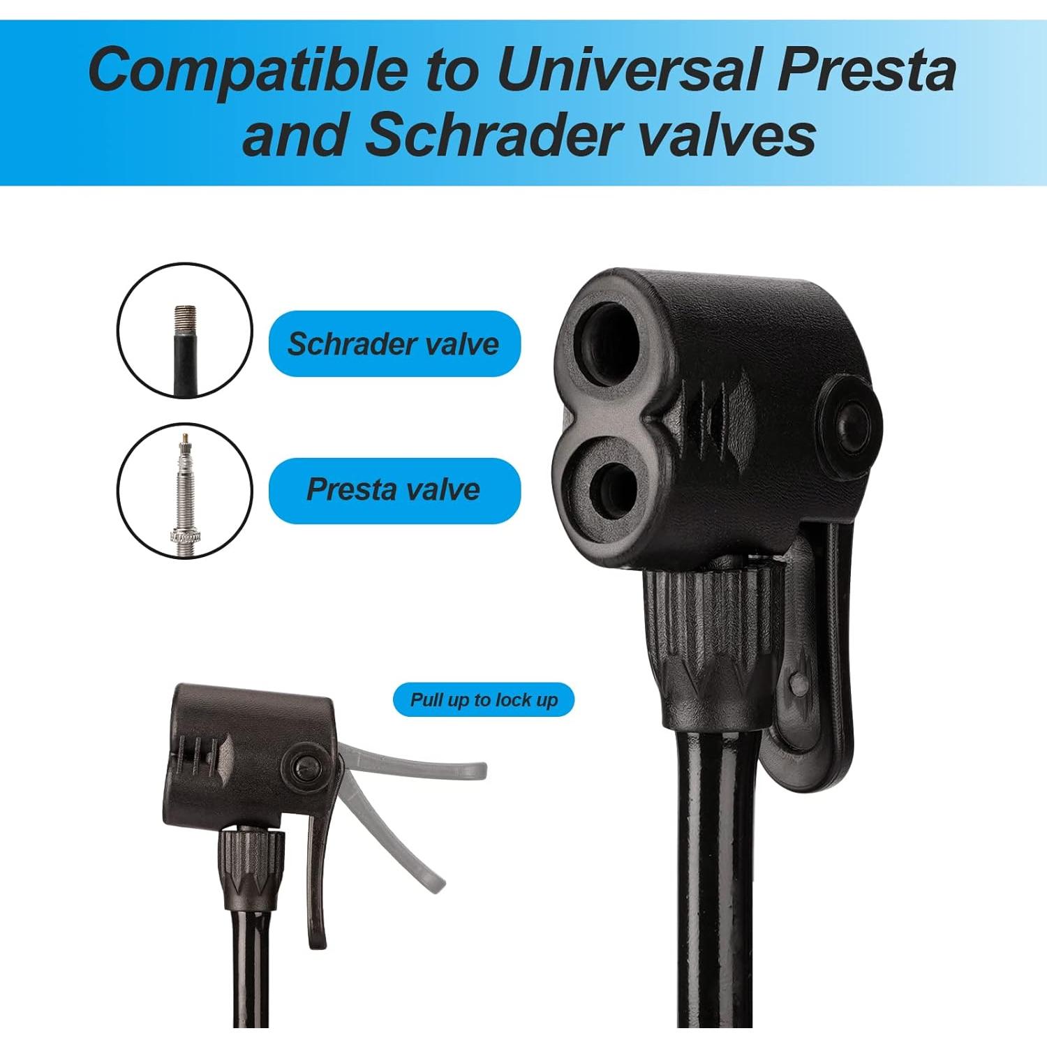 Bomba de Bicicleta HOMEE Portátil 130Psi Doble Válvula