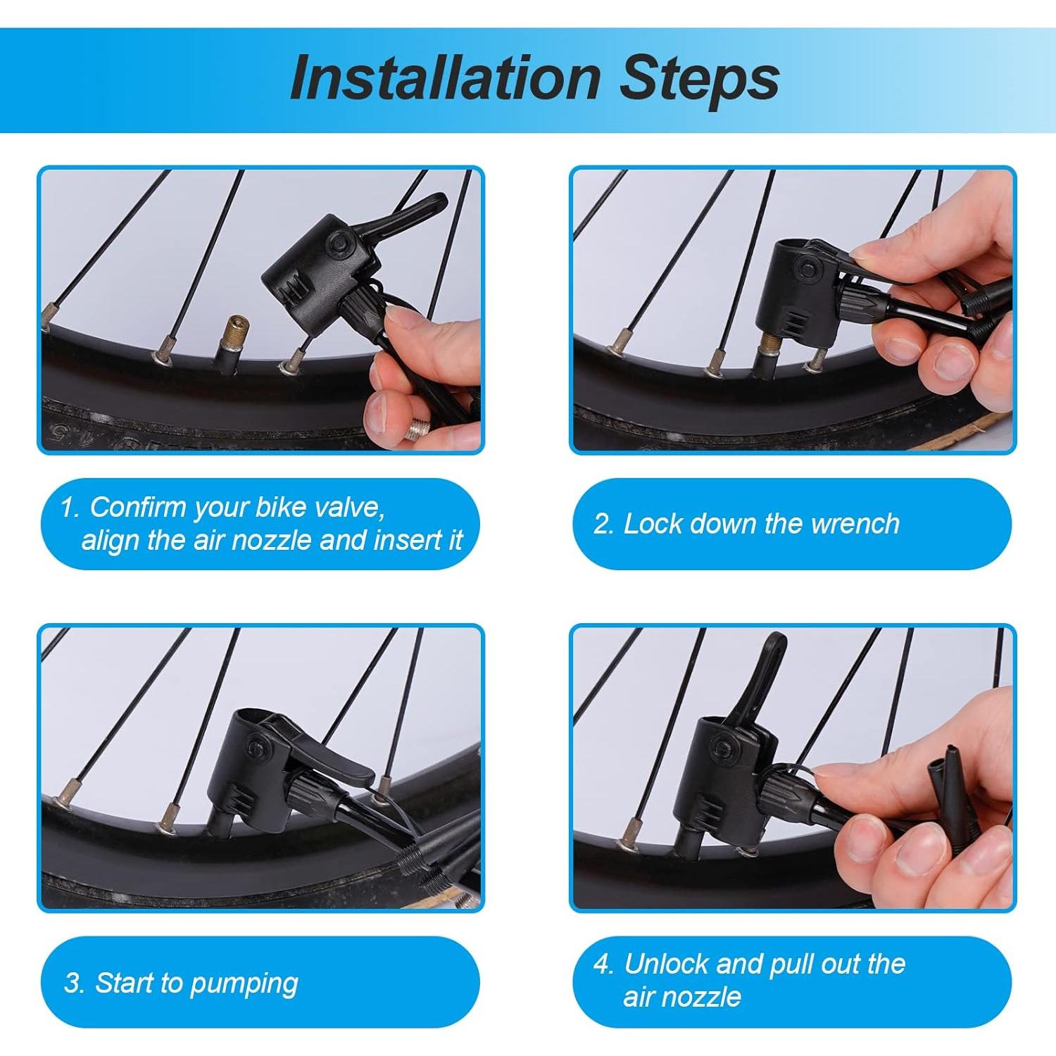 Bomba de Bicicleta HOMEE Portátil 130Psi Doble Válvula