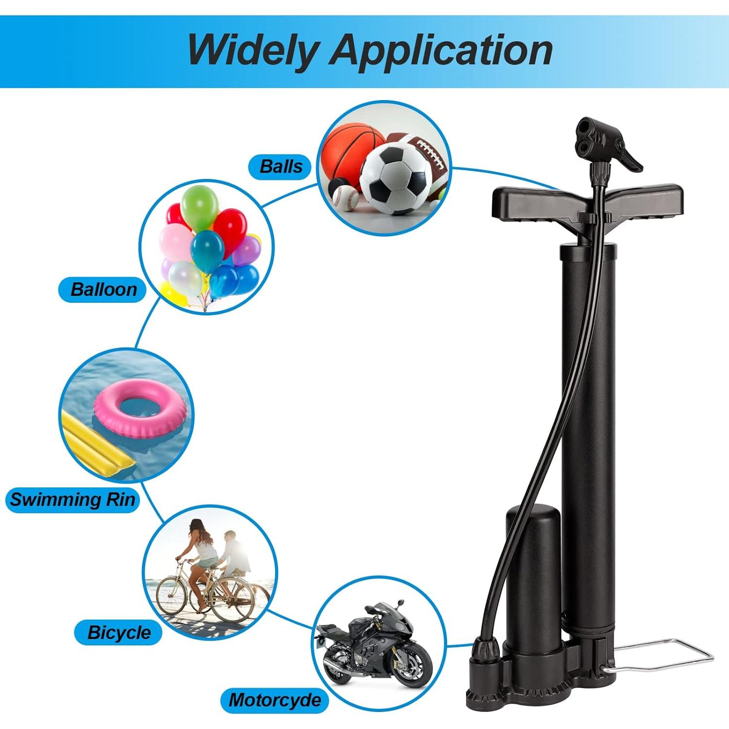 Bomba de Bicicleta HOMEE Portátil 130Psi Doble Válvula