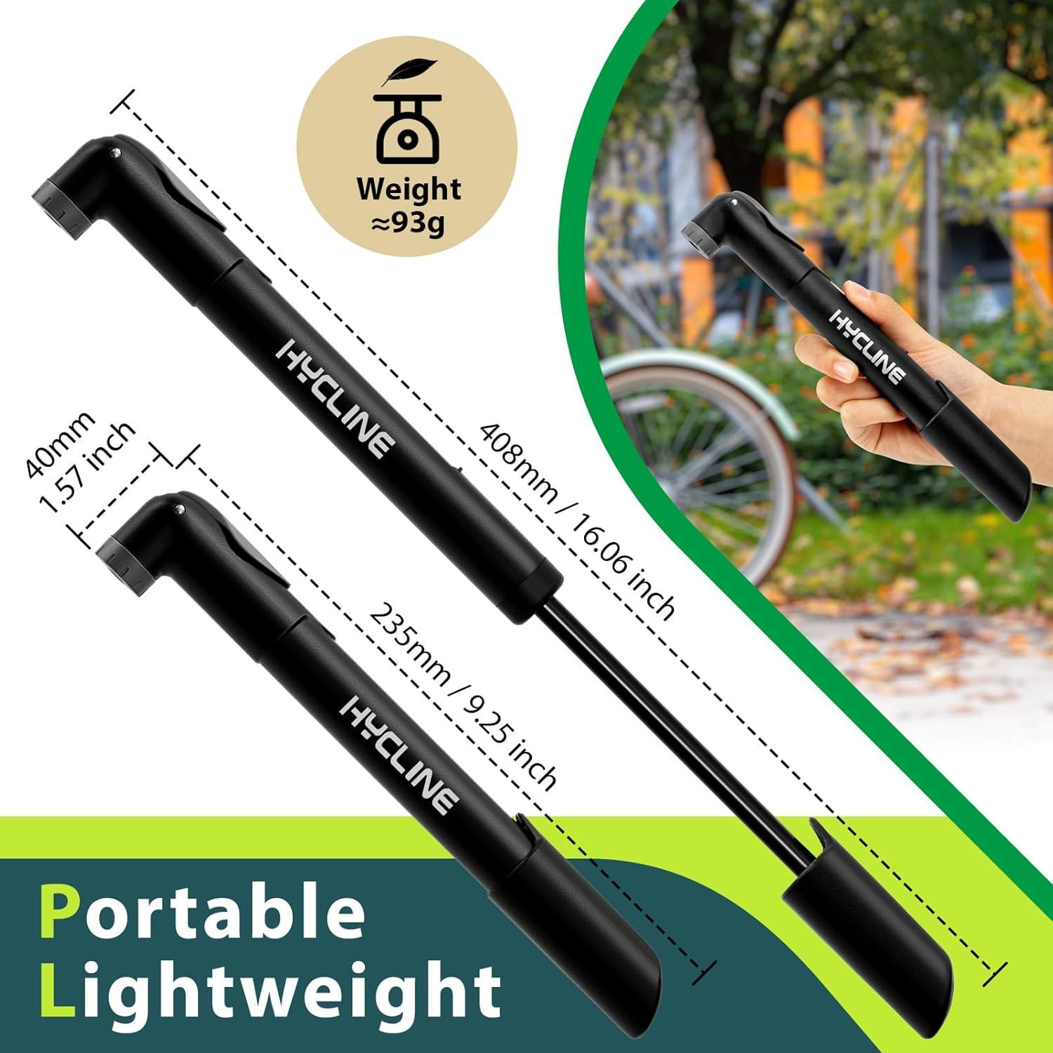 Bomba de Bicicleta Mini Hycline 120 PSI Válvula Dual Portátil