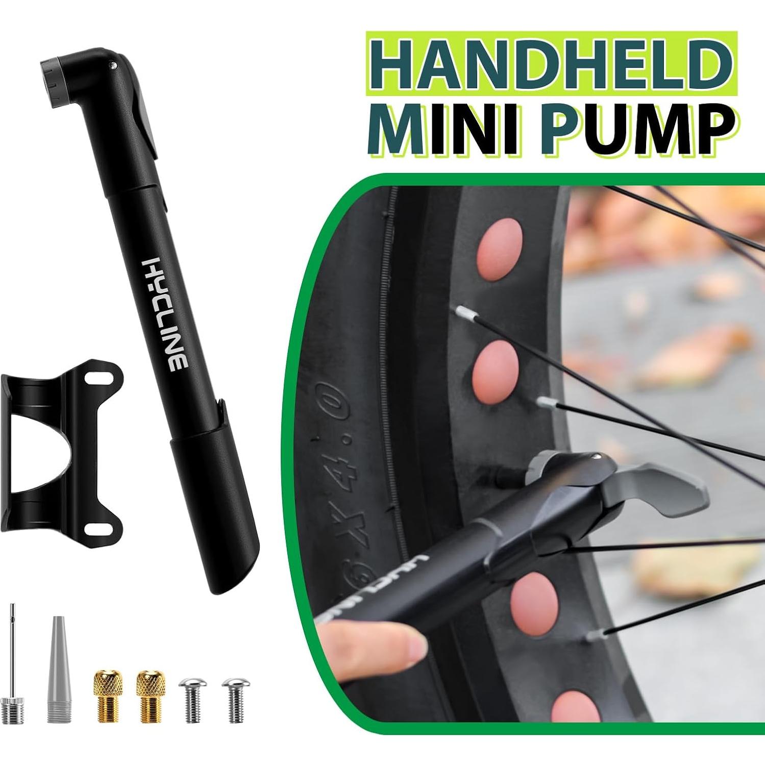 Bomba de Bicicleta Mini Hycline 120 PSI Válvula Dual Portátil