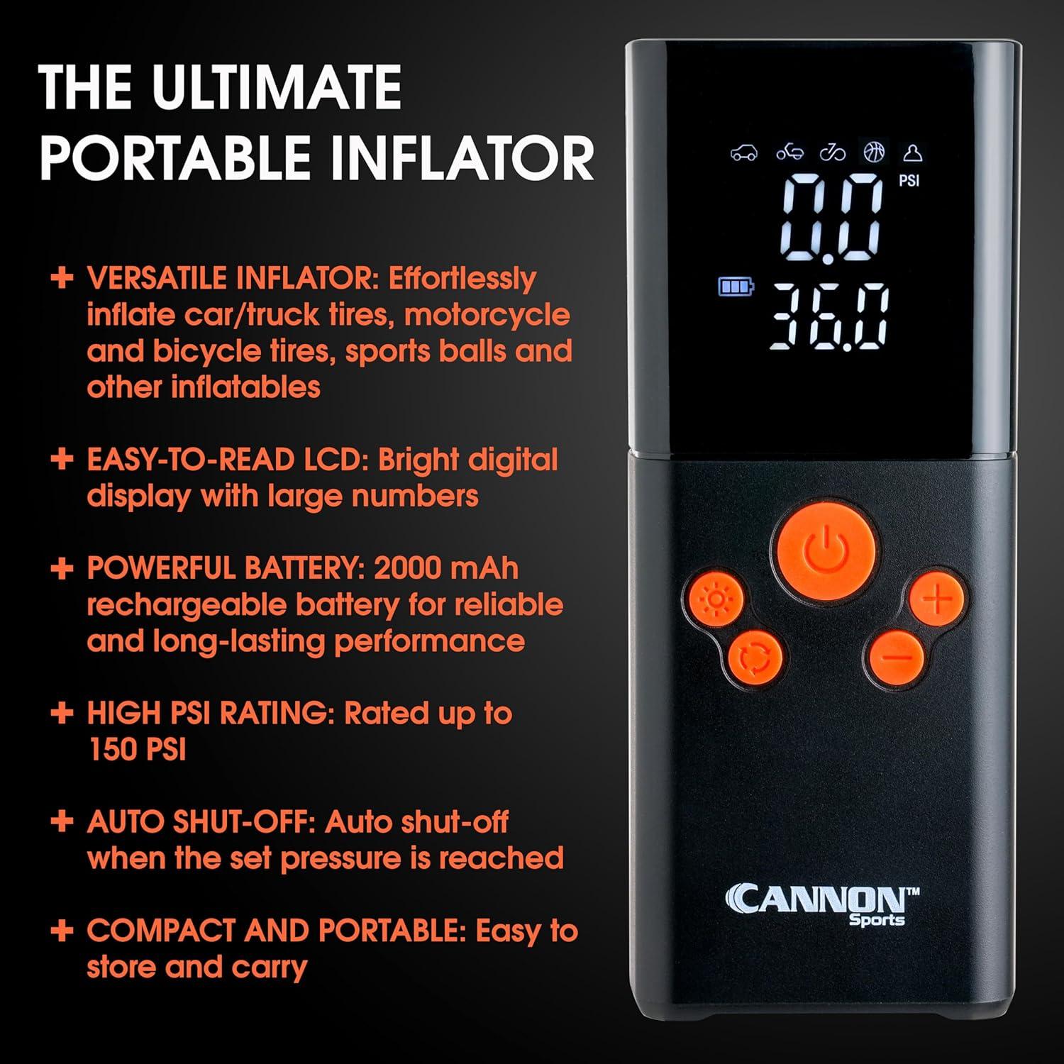 Bomba de aire eléctrica portátil Cannon Sports 1394 - 150 PSI
