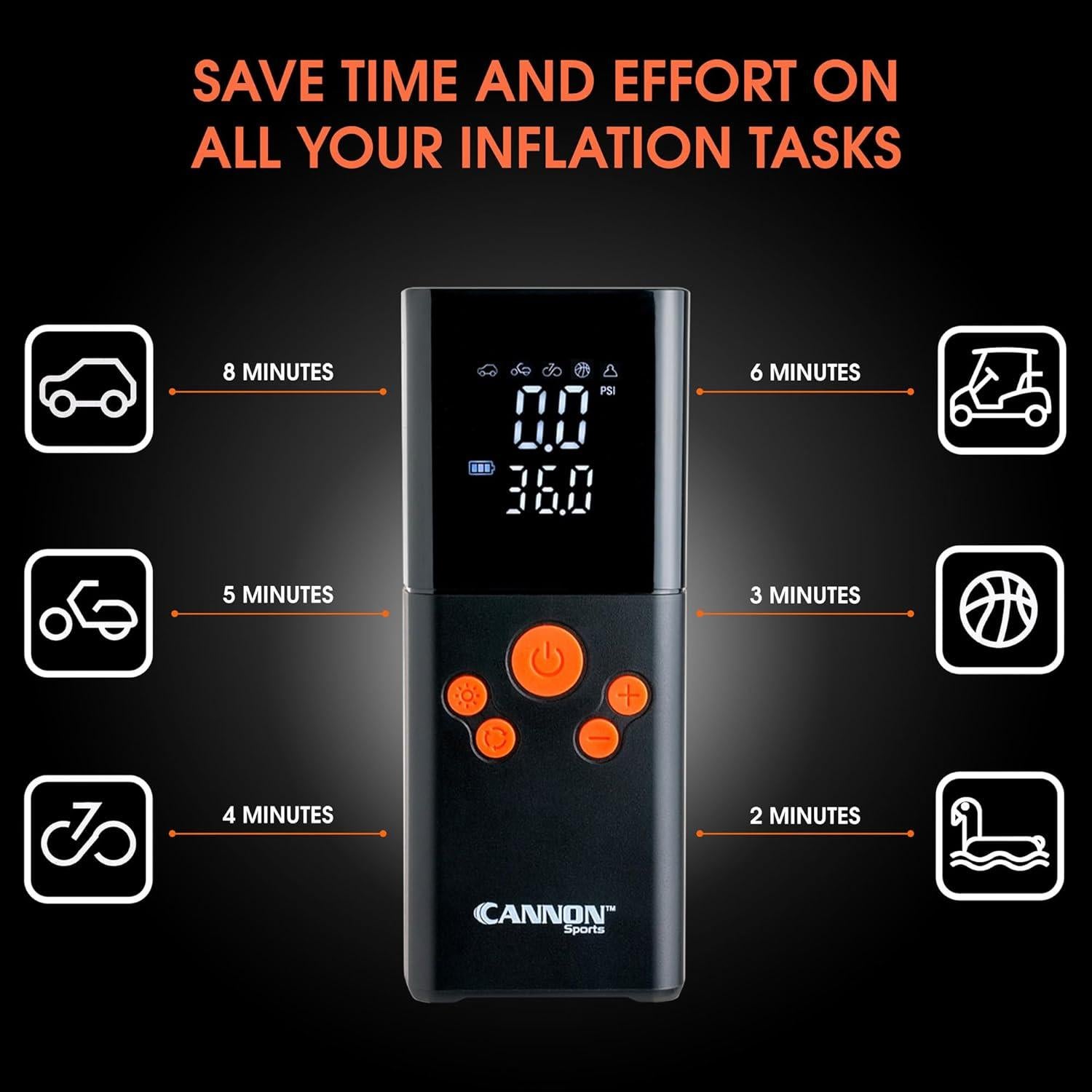 Bomba de aire eléctrica portátil Cannon Sports 1394 - 150 PSI