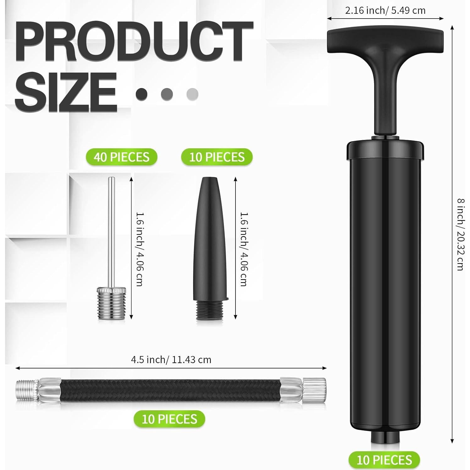 Bomba de Pelotas Manual Reginary con Agujas y Manguera - 10 Pcs