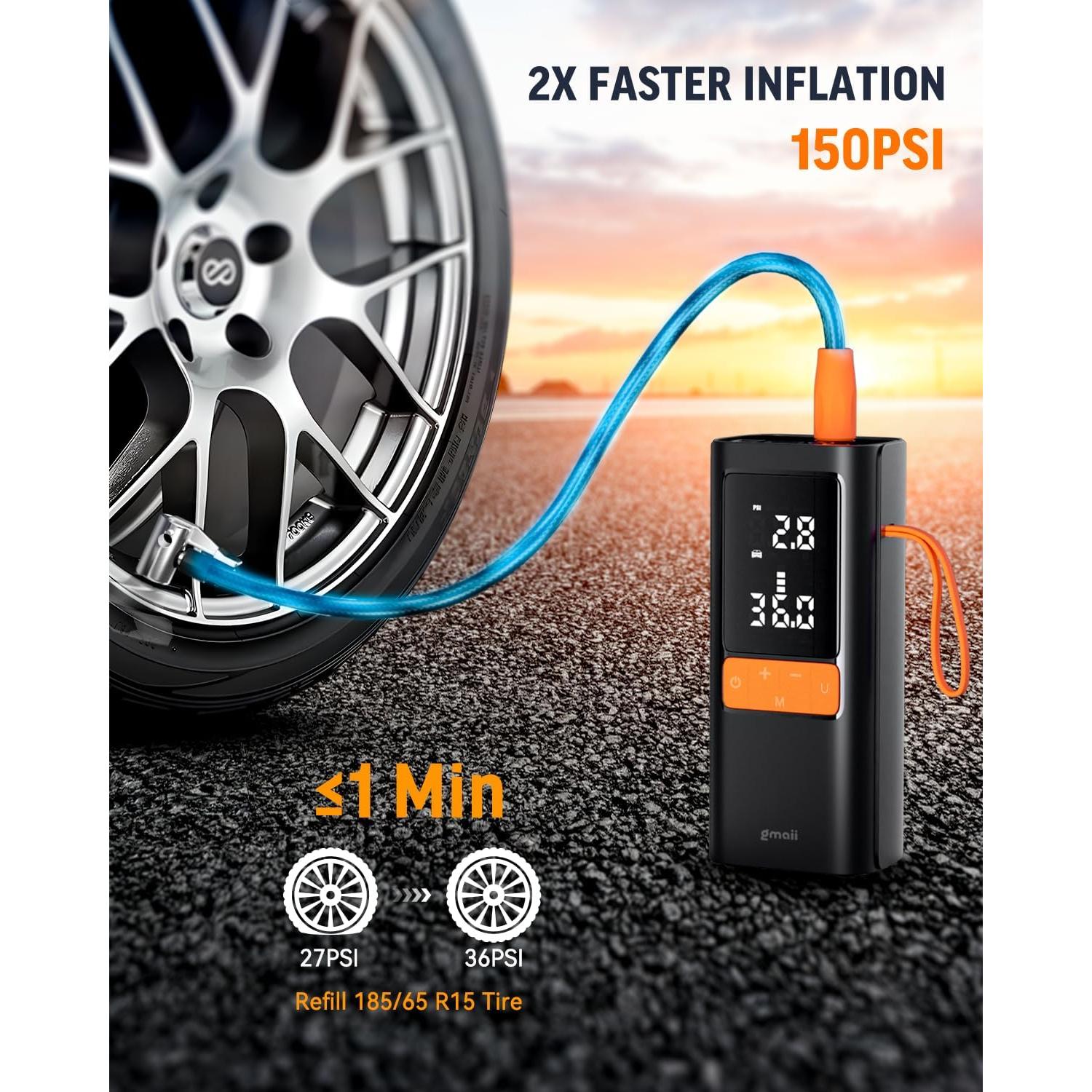 Compresor de Aire Portátil Gmaii GM-PAC-001 150 PSI Inalámbrico