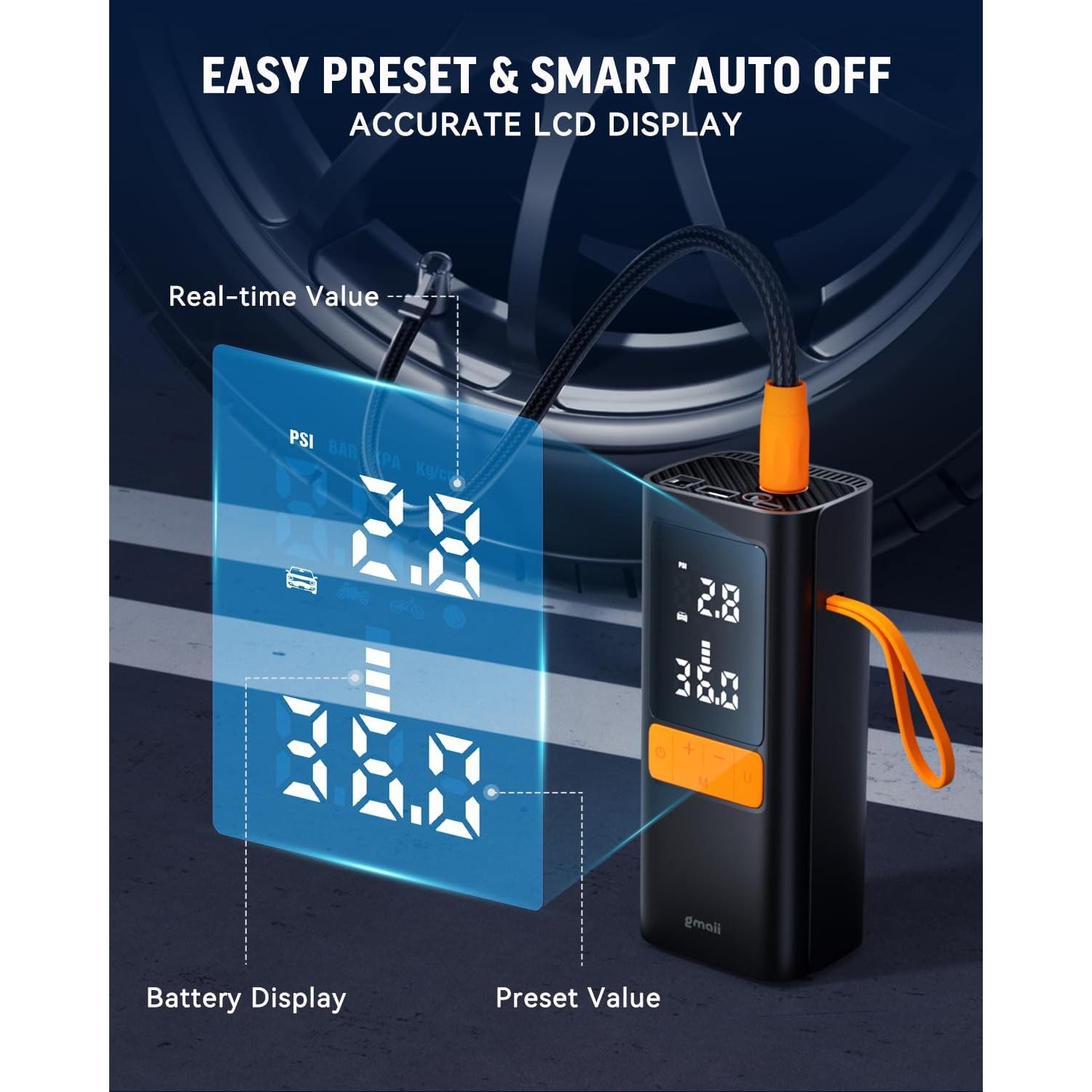 Compresor de Aire Portátil Gmaii GM-PAC-001 150 PSI Inalámbrico