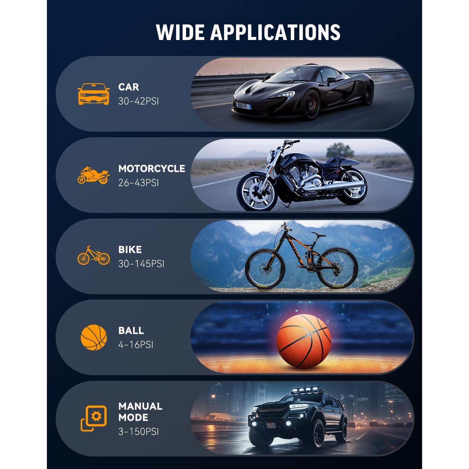 Compresor de Aire Portátil Gmaii GM-PAC-001 150 PSI Inalámbrico