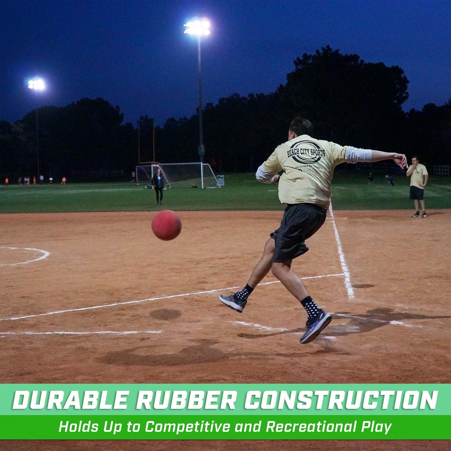 GoSports Balón de Kickball Oficial Rojo 10" - 2 Piezas con Bomba