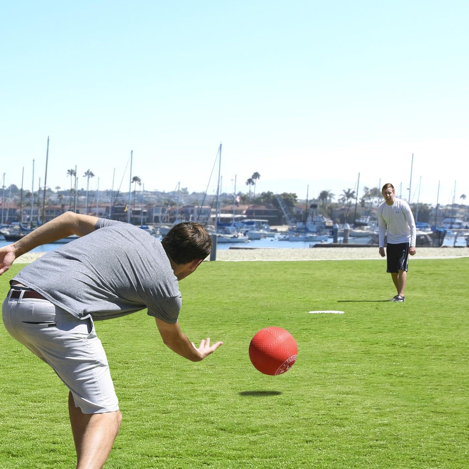 GoSports Balón de Kickball Oficial Rojo 10" - 2 Piezas con Bomba