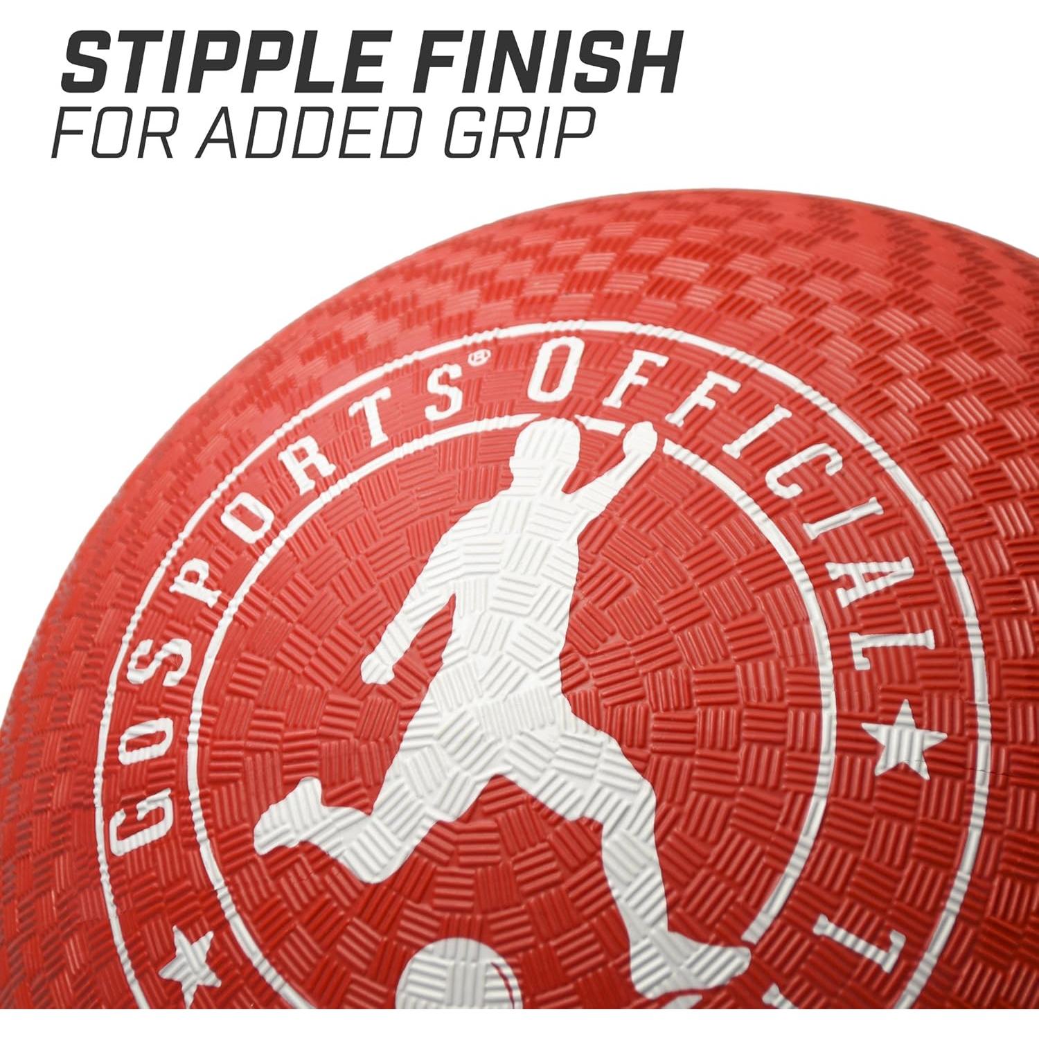 GoSports Balón de Kickball Oficial Rojo 10" - 2 Piezas con Bomba