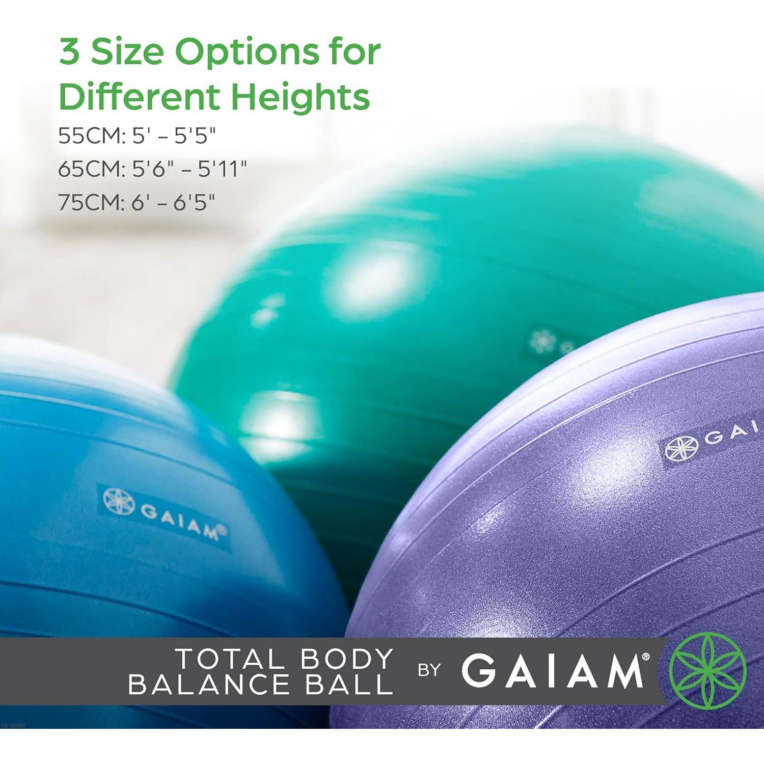 Balón de Ejercicio Gaiam 75cm Azul Anti-Burst con Bomba