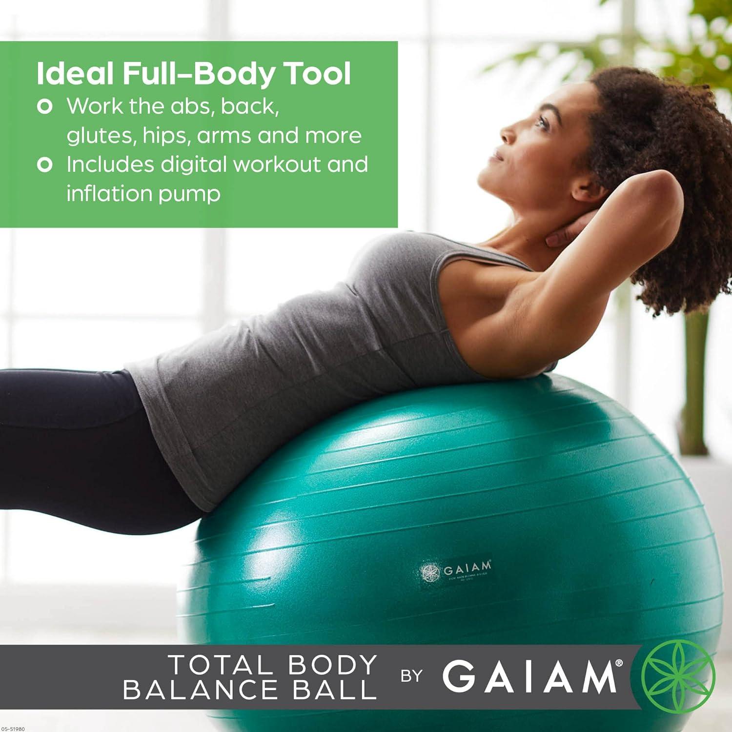 Balón de Ejercicio Gaiam 75cm Azul Anti-Burst con Bomba