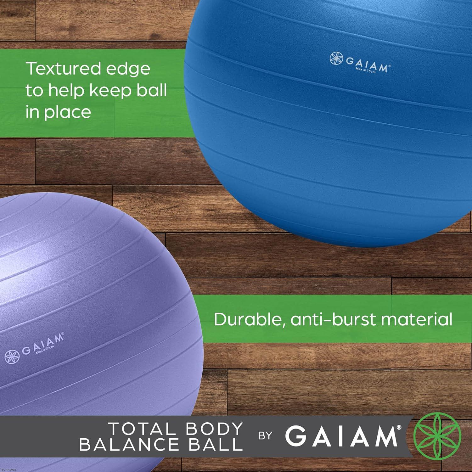 Balón de Ejercicio Gaiam 75cm Azul Anti-Burst con Bomba